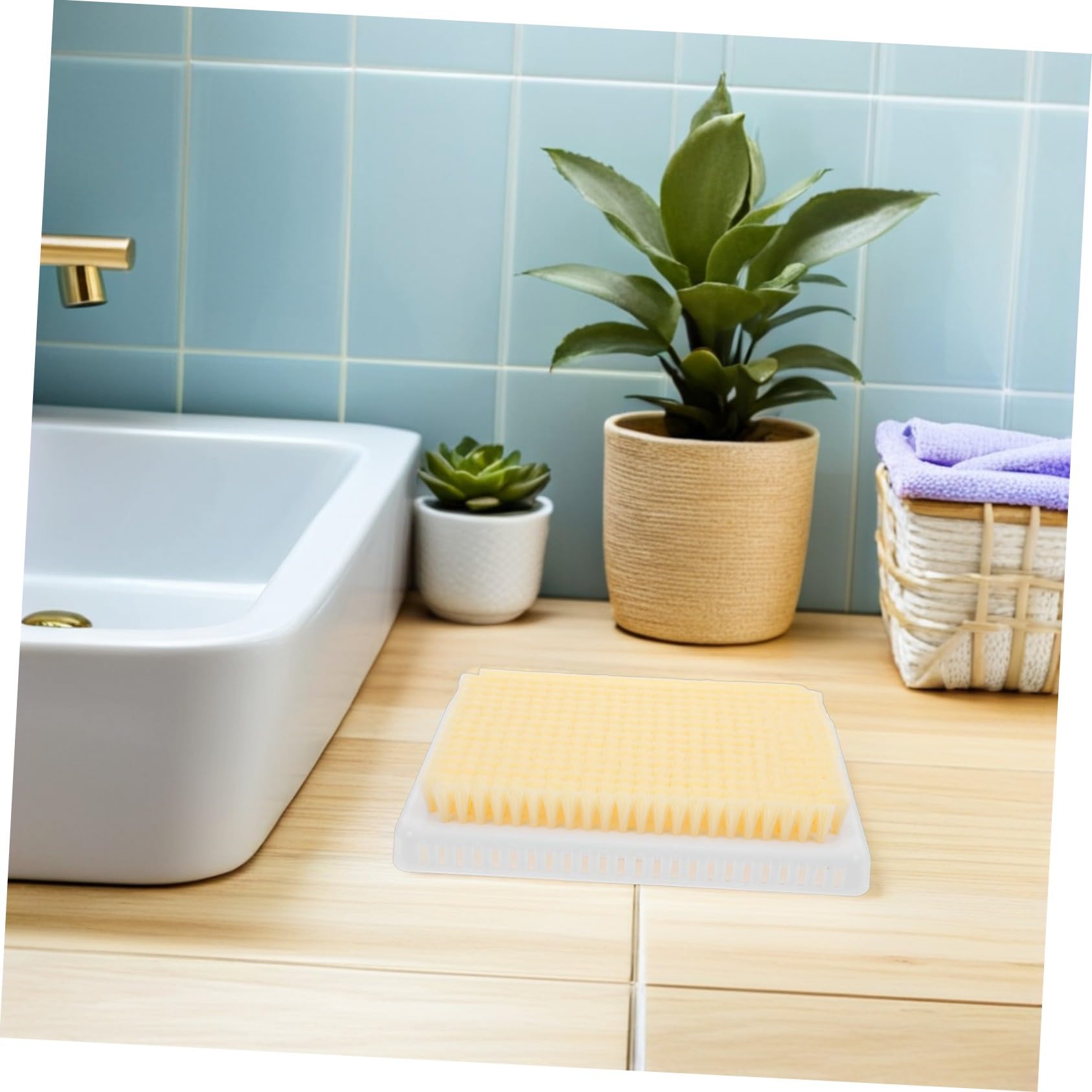 Ipetboom 2 Pezzi Scrub Schiena da Doccia Parete con Setole Esfolianti Resistenti Spazzola Massaggiante Corpo per Pulizia Profonda Senza Uso di Mani Accessorio Bagno Facile da Installare e