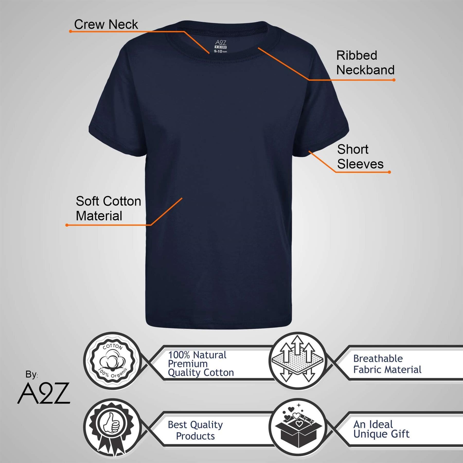 A2Z 4 Kids Confezione da 10 Bambini Ragazze Ragazzi Maglietta Semplice Morbida al Tatto, Scuola di Educazione Fisica T Shirt Leggera Estiva Canotta per Bambini dai 2 Ai 13 Anni