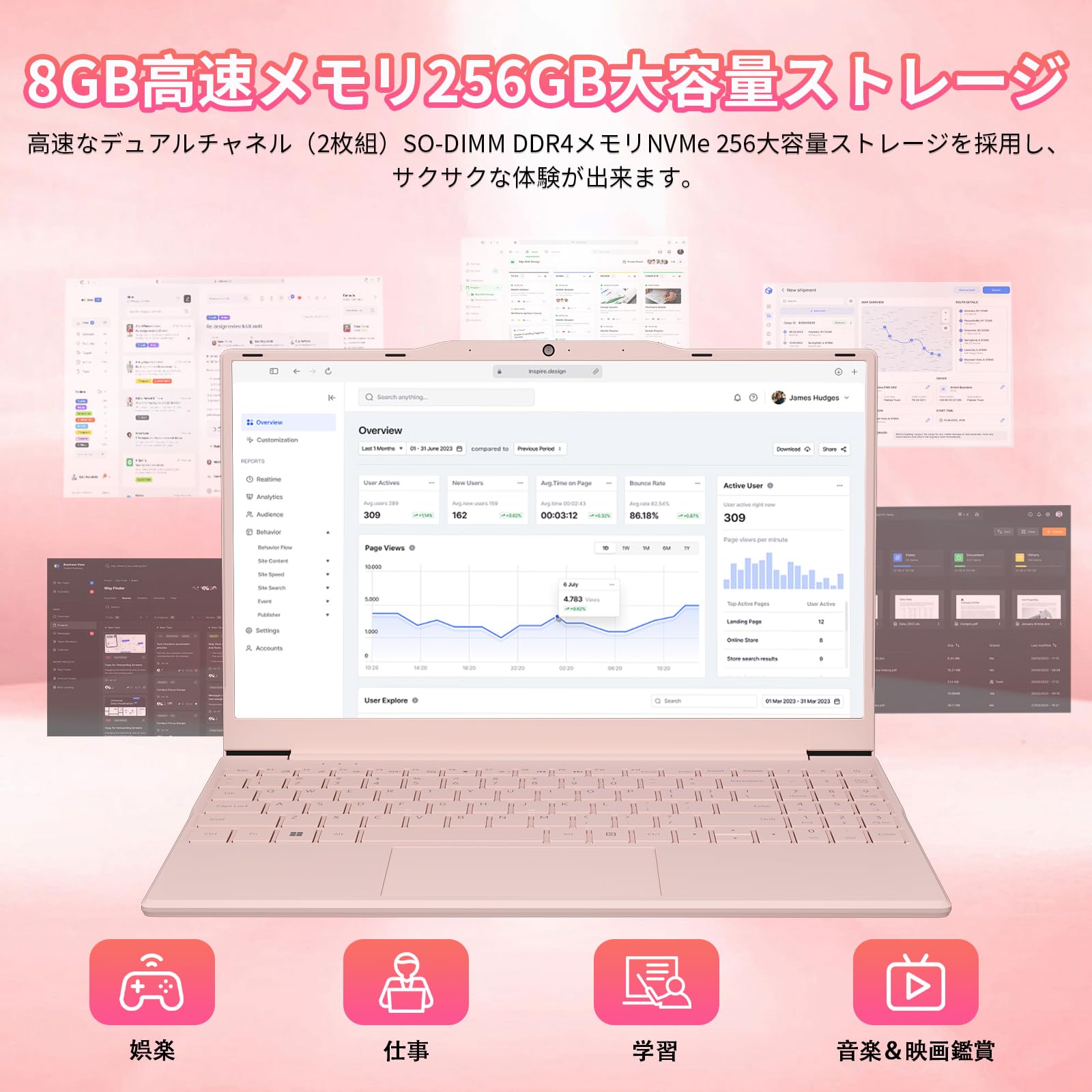 Amazon.co.jp: ノートパソコン 14.1インチ office 2019搭載｜N5095