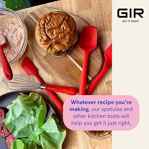 Miniatura 5 de GIR Get It Right Espátula de silicona premium chica, 8 pulgadas, color rosa