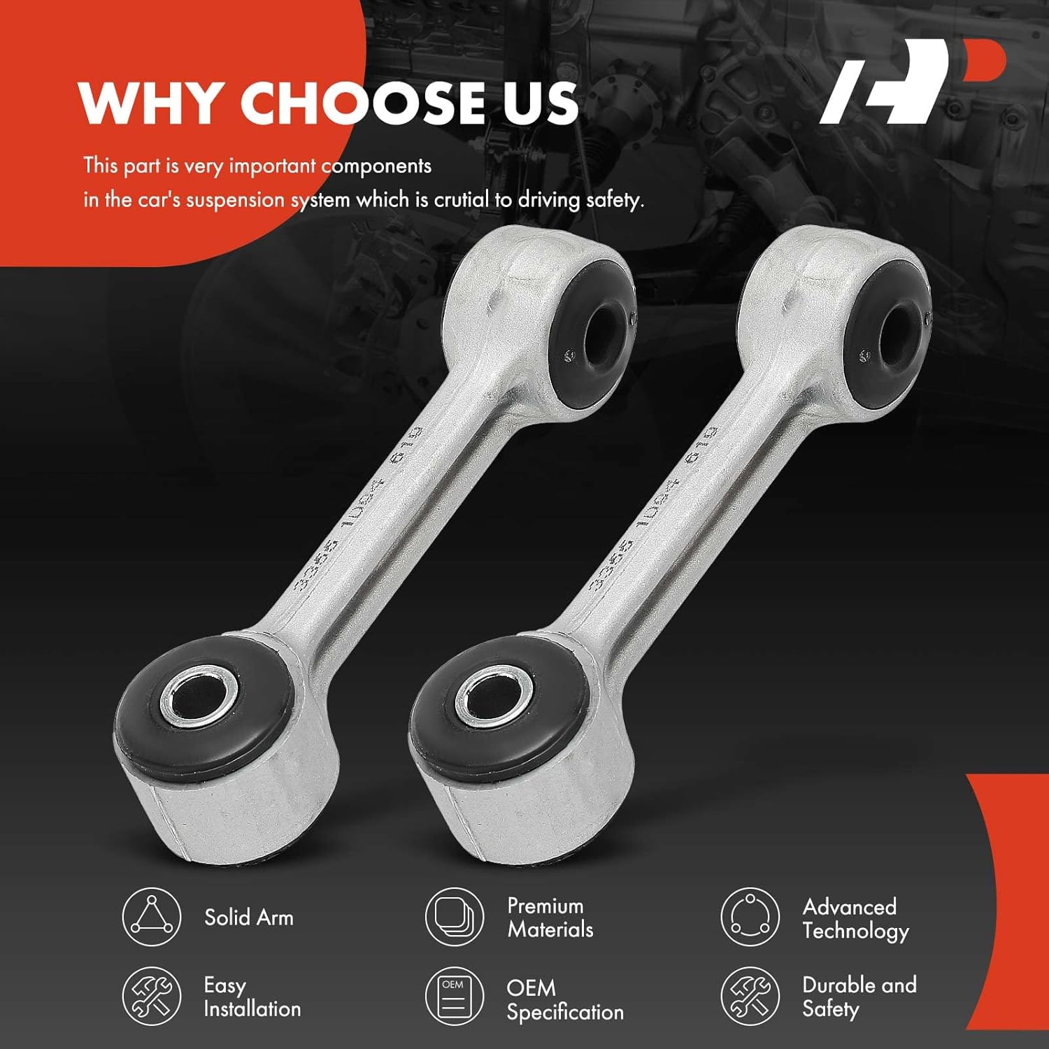 A-Premium 2 x Rear Sway Bar Links Stabilizer Bar Links, Compatible with BMW 320i/325i/325xi/330i/330xi 2001-2005, 323Ci/328Ci 2000, 323i/328i 1999-2000, 325Ci/330Ci 2001-2006, Z4 2003/2006-2007, M3