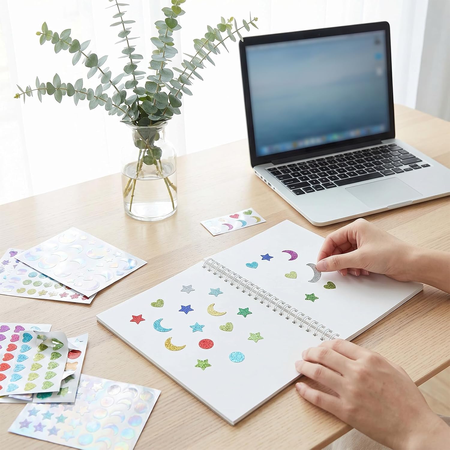 Grevosea Sticker Album for Collecting Stickers, Reusable Sticker Collecting Book with 32 Sheets A5 Size Blank Release Paper for Stickers Holder Organizer Collection (Black)