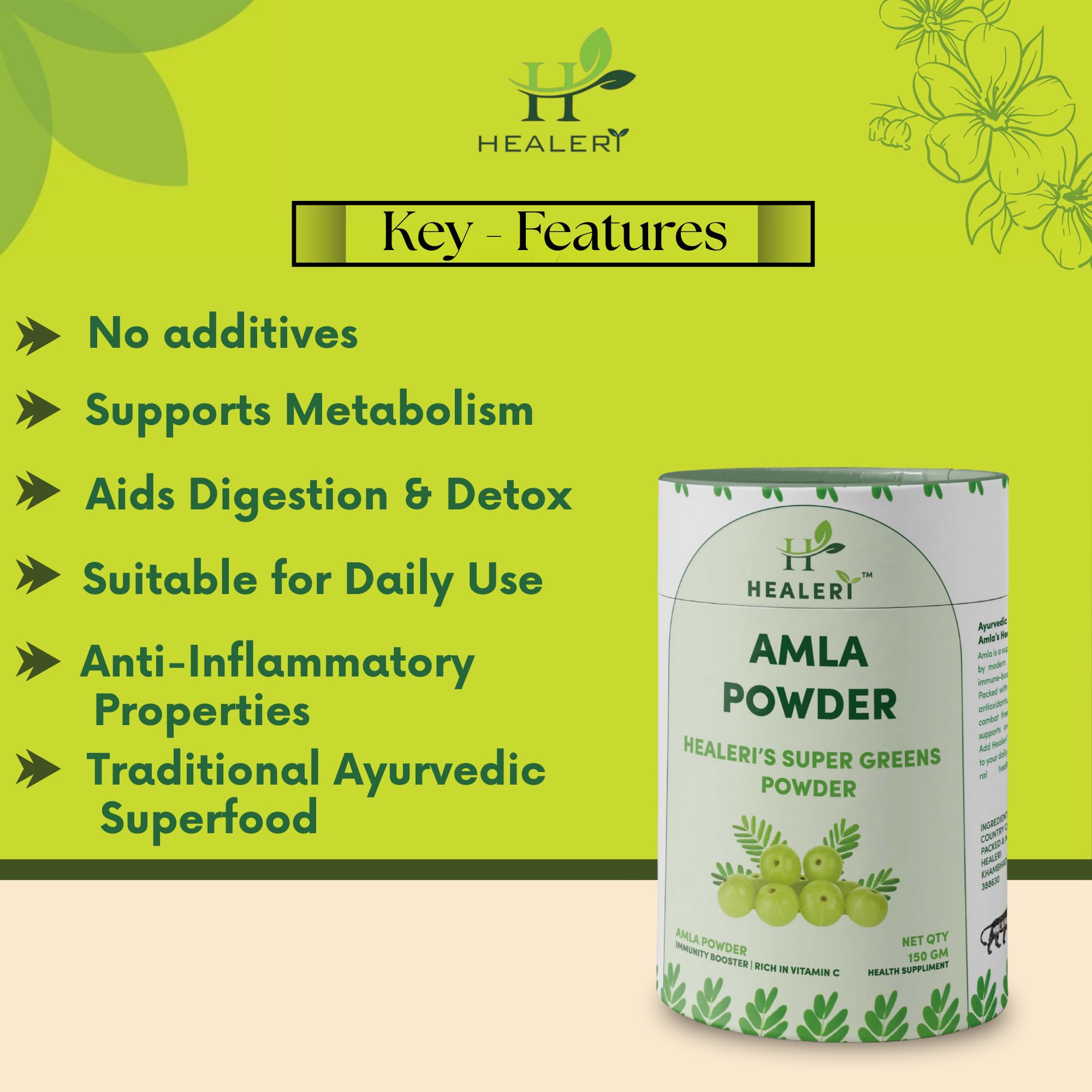 Amla Powder 150g | Amalaki | Indian Gooseberry | Fine Ground Fruit Powder | Daily Use | Resealable Container — Amazon image 4
