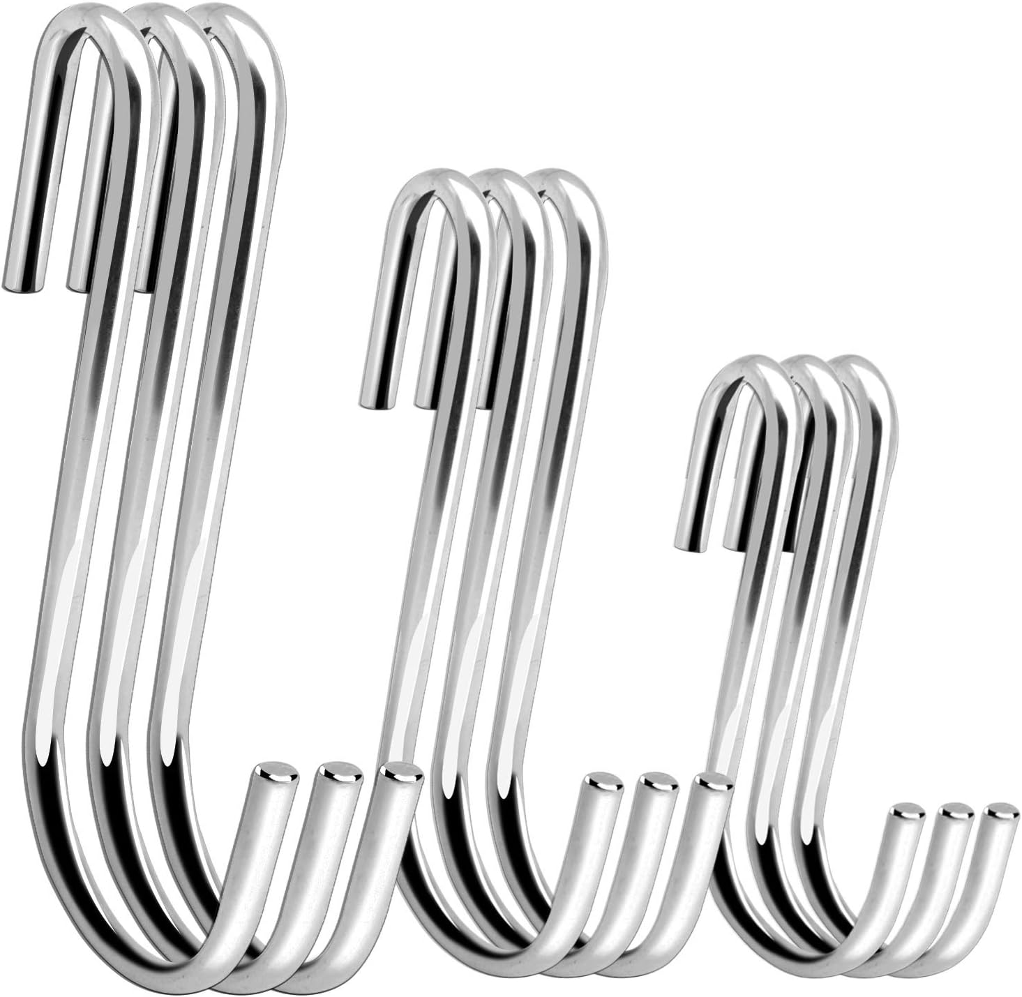 ESFUN 18 Pack S Hooks Pot Hooks for Rack Hanging Pans Pots