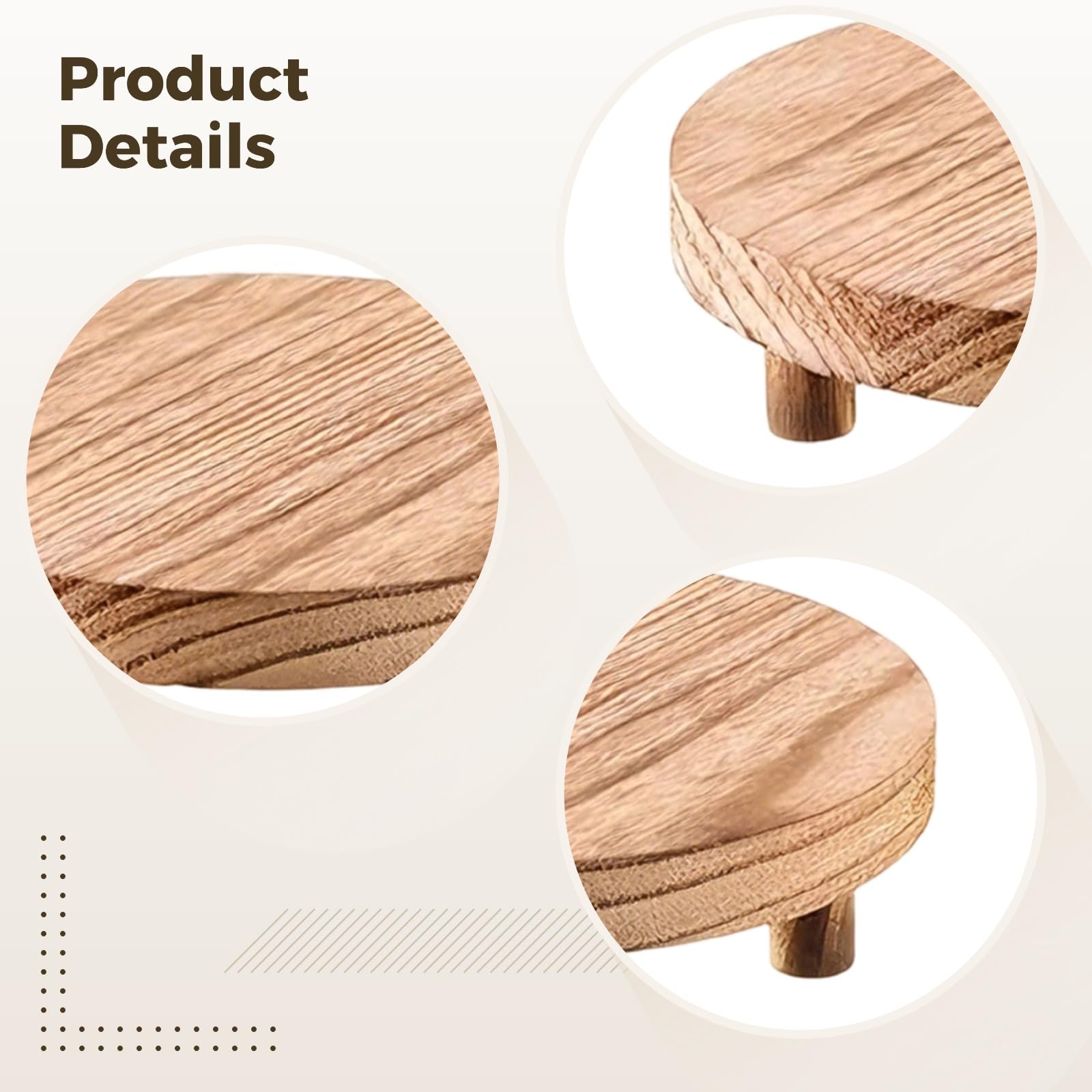 Générique Lot de 4 supports sur socle en bois, socles ronds pour décoration, rehausseurs couleur carbonisée pour plantes, style ferme rustique, hauteur 4,6 cm pour la décoration de la maison
