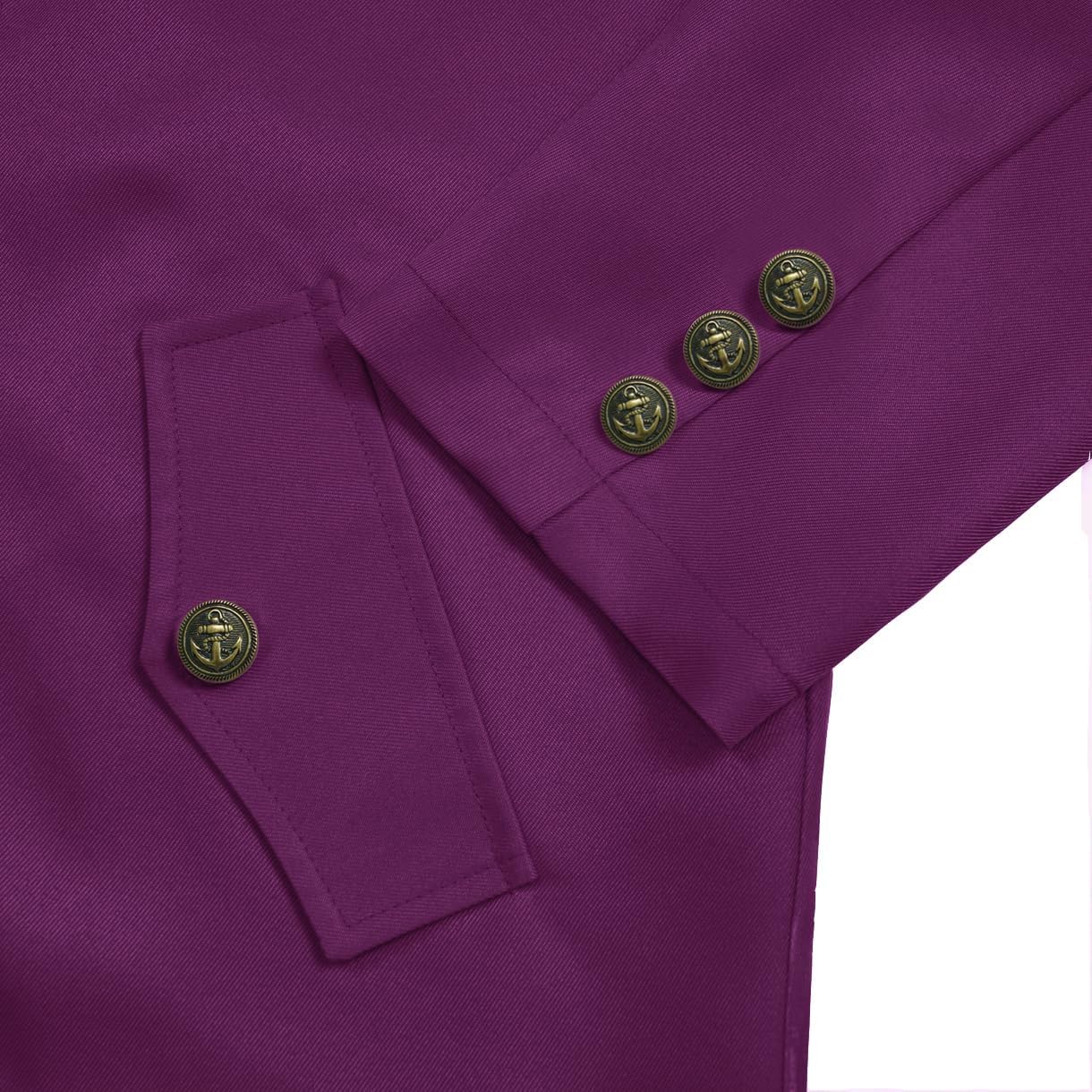 Mens Pirate Coat Steampunk Jacket Tailcoat Renaissance Jacket Halloween Hatter Costume - Image 6