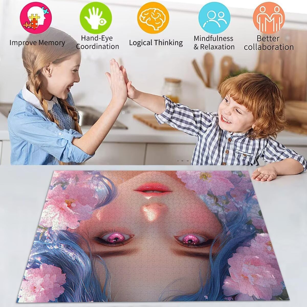 Puzzle Erwachsene 2000 Teile Frau Blume Educa Jigsaw für Kinder ab 8 Jahren Mädchen Jungen, Erwachsene Impossible Klassische Puzzles Schwer, Anspruchsvoll Spielspaß, Als Familienspiel 70x99cm t-800