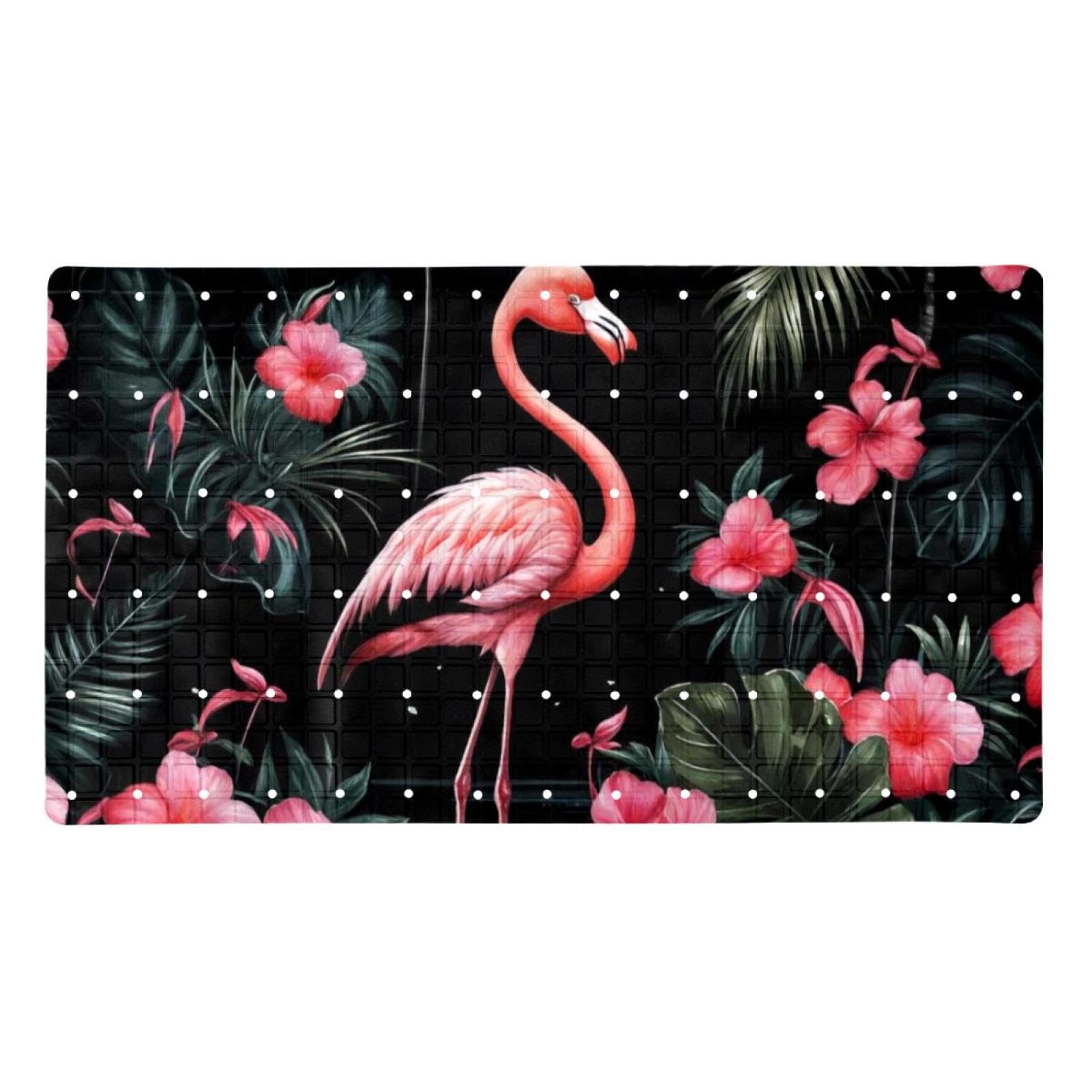 Alfombrilla de baño de flamenco PVC extralarga antideslizante para zonas húmedas