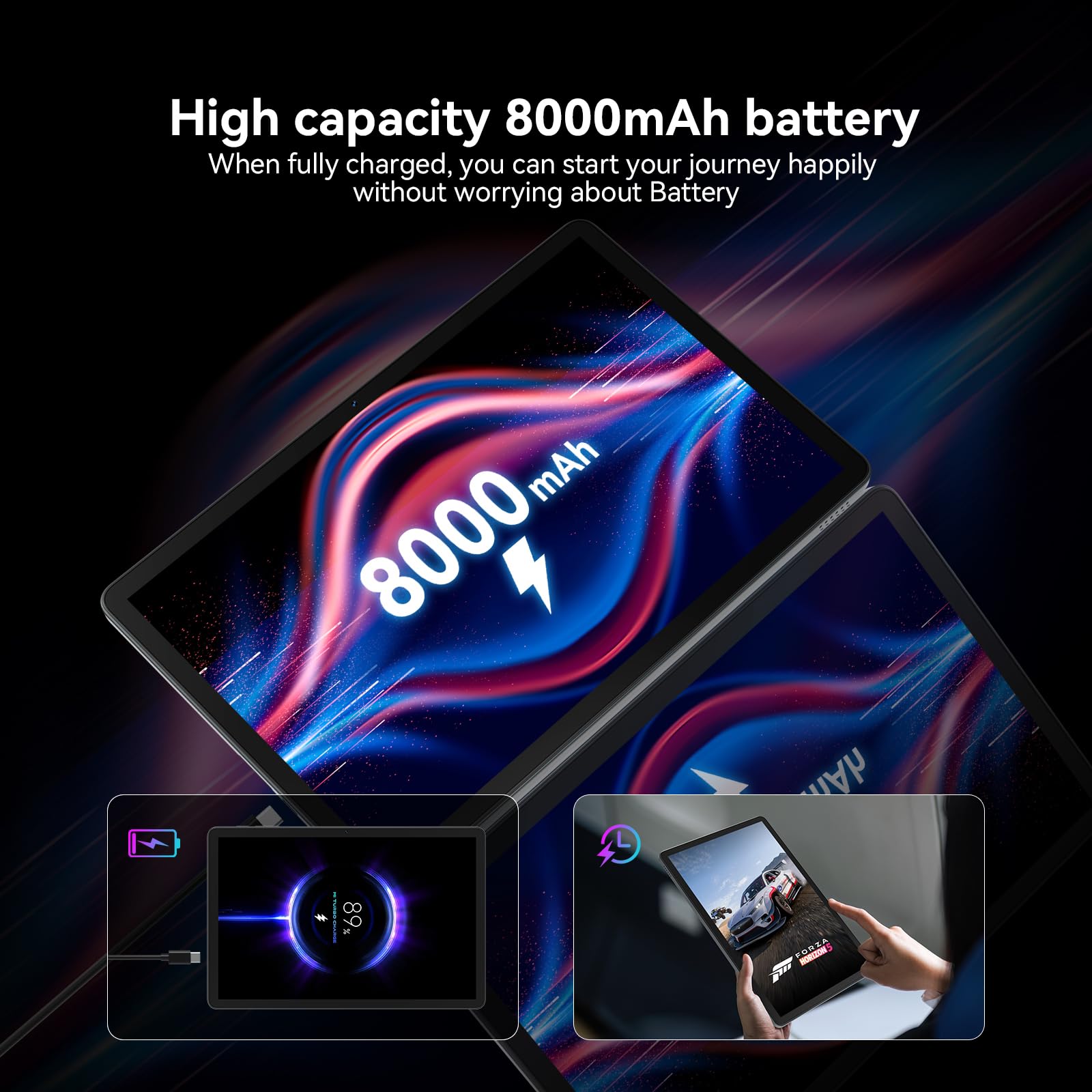 11 inch Android 15 Tablet, 16GB RAM, 128GB ROM 1TB Expand, 4G LTE