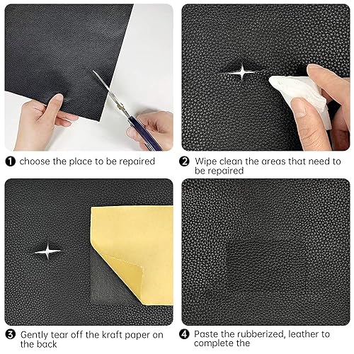 Miniatura 4 de Cindy's Tape Cinta de cuero adhesiva impermeable para reparaciones de 3 x 60pulgadas para sofás, asientos de automóvil, bolsas, muebles, asiento del