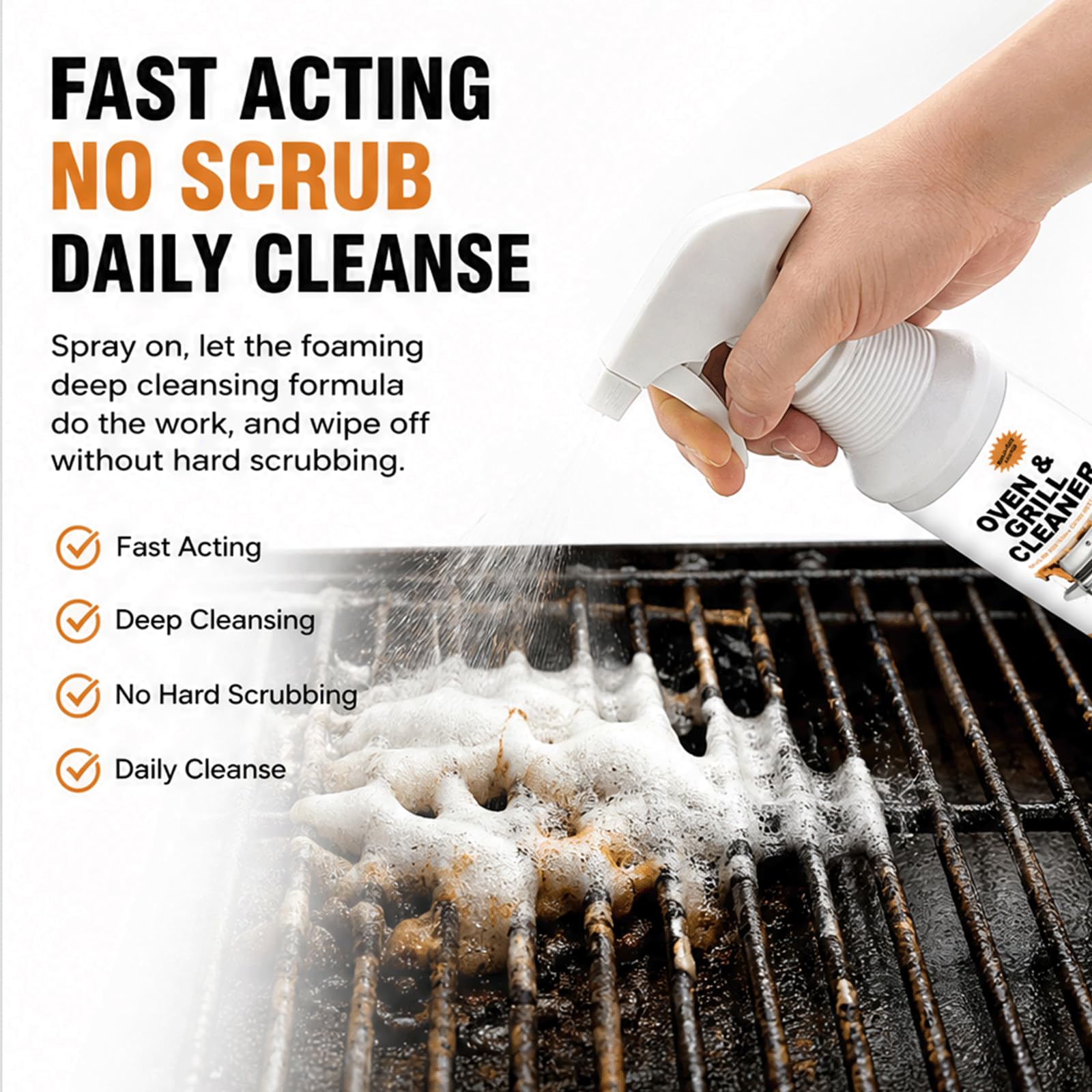 Potente Spray per la Pulizia del Forno e della Griglia senza Scrub - Potente Sgrassatore da Cucina, Ascensori Pesanti Olio Pesante Inossidabile, Residuo Carbonizzato Rapido (5 pezzi)