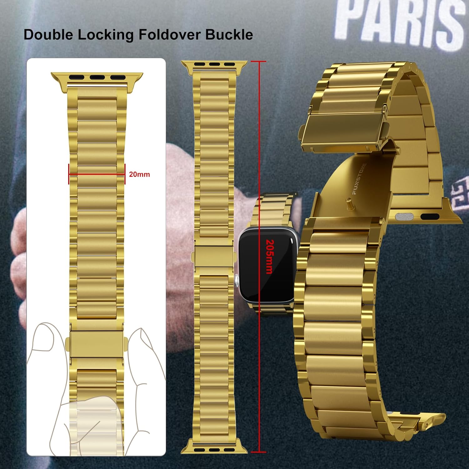 Metal Watch Bands for Apple Watch Ultra 2 Ultra SE Series 9/8/7/6/5/4/3/2/1, 38mm 40mm 41mm 42mm 44mm 45mm 49mm Universal Stainless Steel Straps for Women and Men