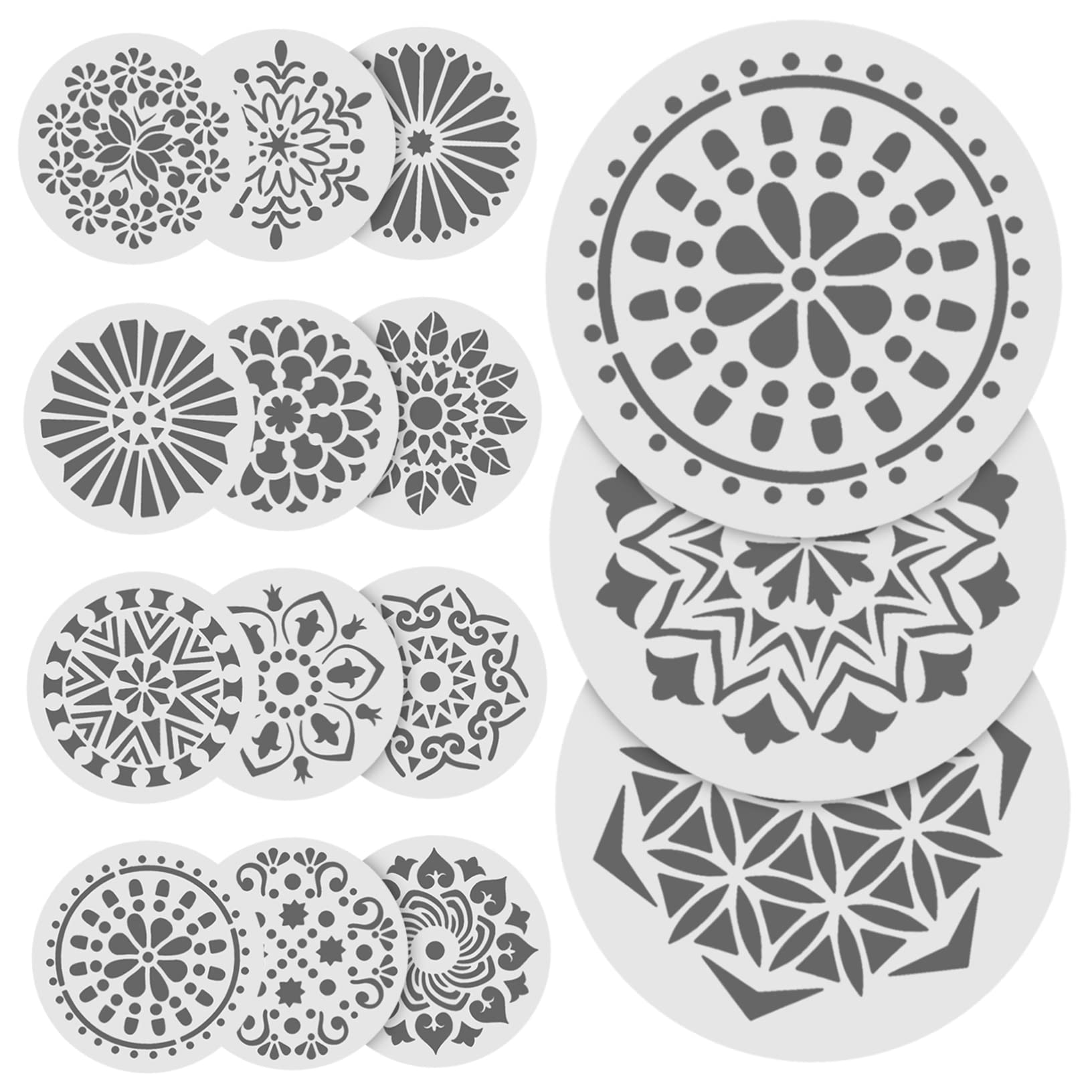 TEHAUX 72stücke Teiliges Mandala Schablonen Wiederverwendbare Malvorlagen Für - Und Textilgestaltung Praktische Blumenmuster Für Kreative Projekte