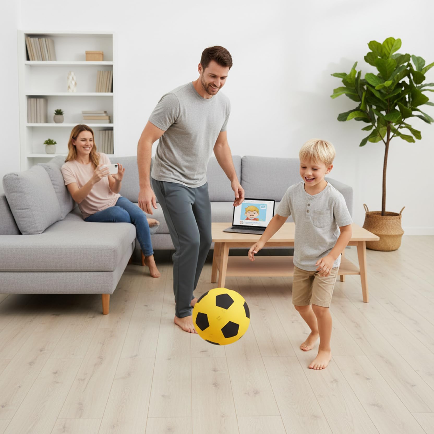 Pallone da Calcio Silenzioso per Gioco Indoor - Pallone da Calcio Silenzioso Misura 5 con Morbida Schiuma PE, Design per Allenamento a casa, Pratica di Dribbling e Gioco Sicuro per i