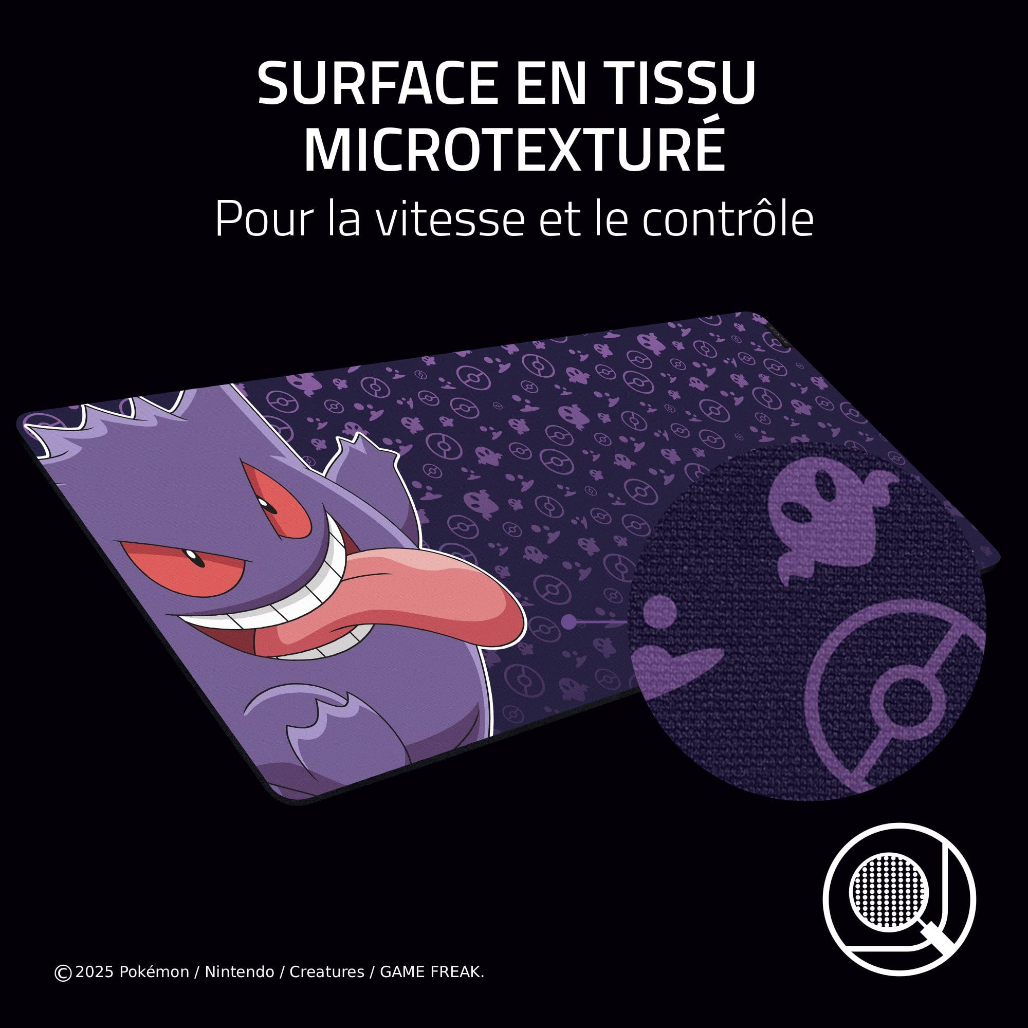 Razer Gigantus V2 XXL Pokémon Gengar - Tapis de Souris Gaming Souple pour Plus de Vitesse et de contrôle - Surface texturée Micro-tissée - Mousse Caoutchouc - 940 x 410 x 3 mm | Pokémon Gengar