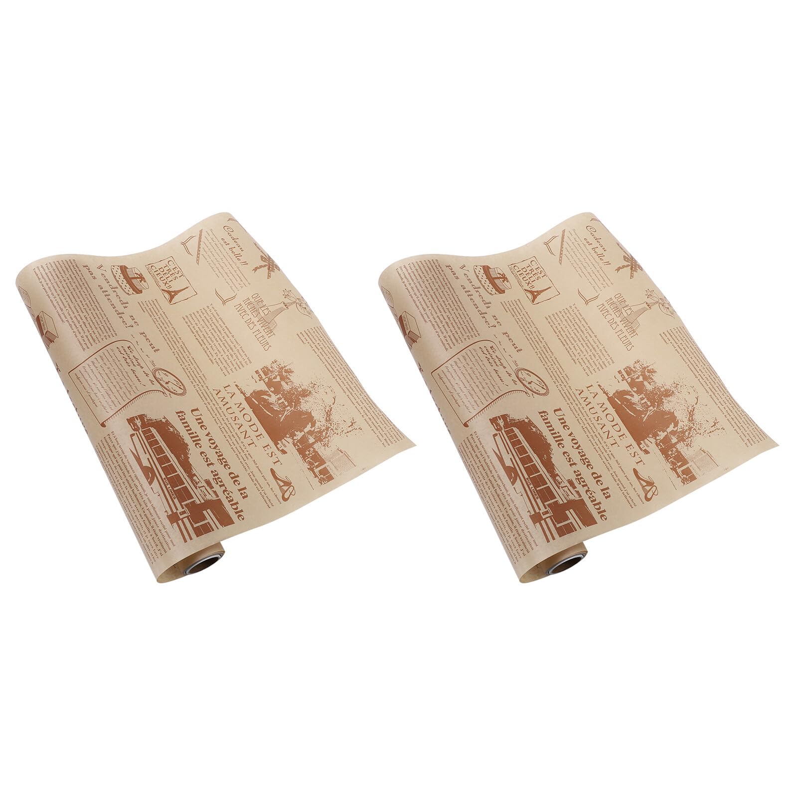 Papel para Hornear Antigrasa de 2 Rollos Marrón, Herramienta de Cocina para Mantener la Integridad de Alimentos y Evitar Contacto Superficies en Cocina Casera