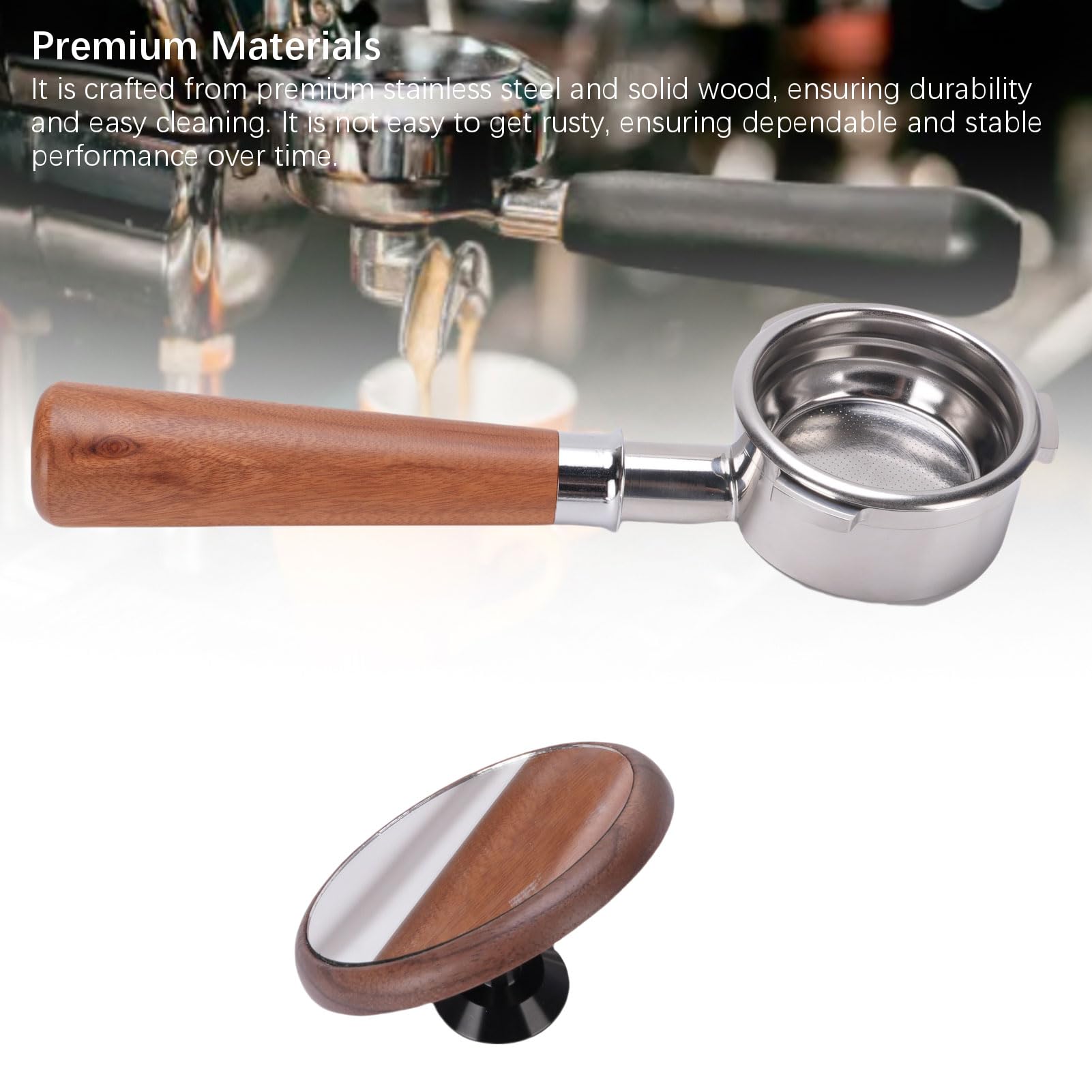 SIXRUN Portafiltro per caffè a 3 Orecchie Adatto per Petrus 58 Mm Universale Senza Fondo con Materiali Ergonomici e di Alta qualità per gli Appassionati della Preparazione del caffè