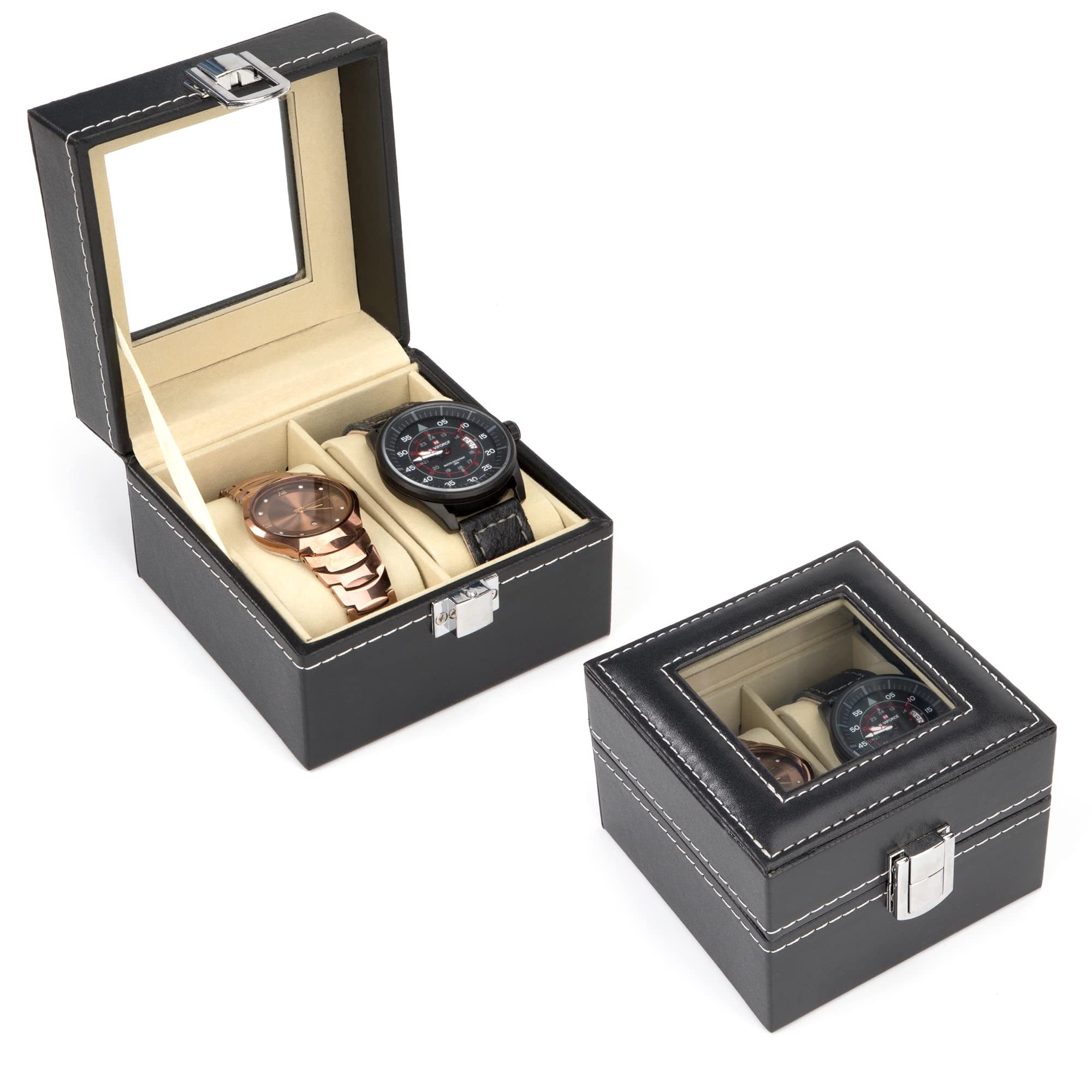 Horlogedoos opbergdoos voor heren, Vrouwen heren luxe houten 20 slots 2-layer grote horloge collectie box houder display opslag organizer case lade cadeau Collector voor kerstcadeau verjaardagscadeaut
