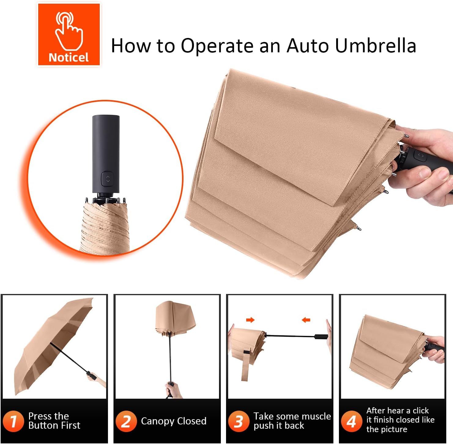 BAODINI Windproof Umbrella for Rain Folds Easily Automatic Open Close 46 inch Compact Travel Portable Umbrella for Men and Women - Image 6