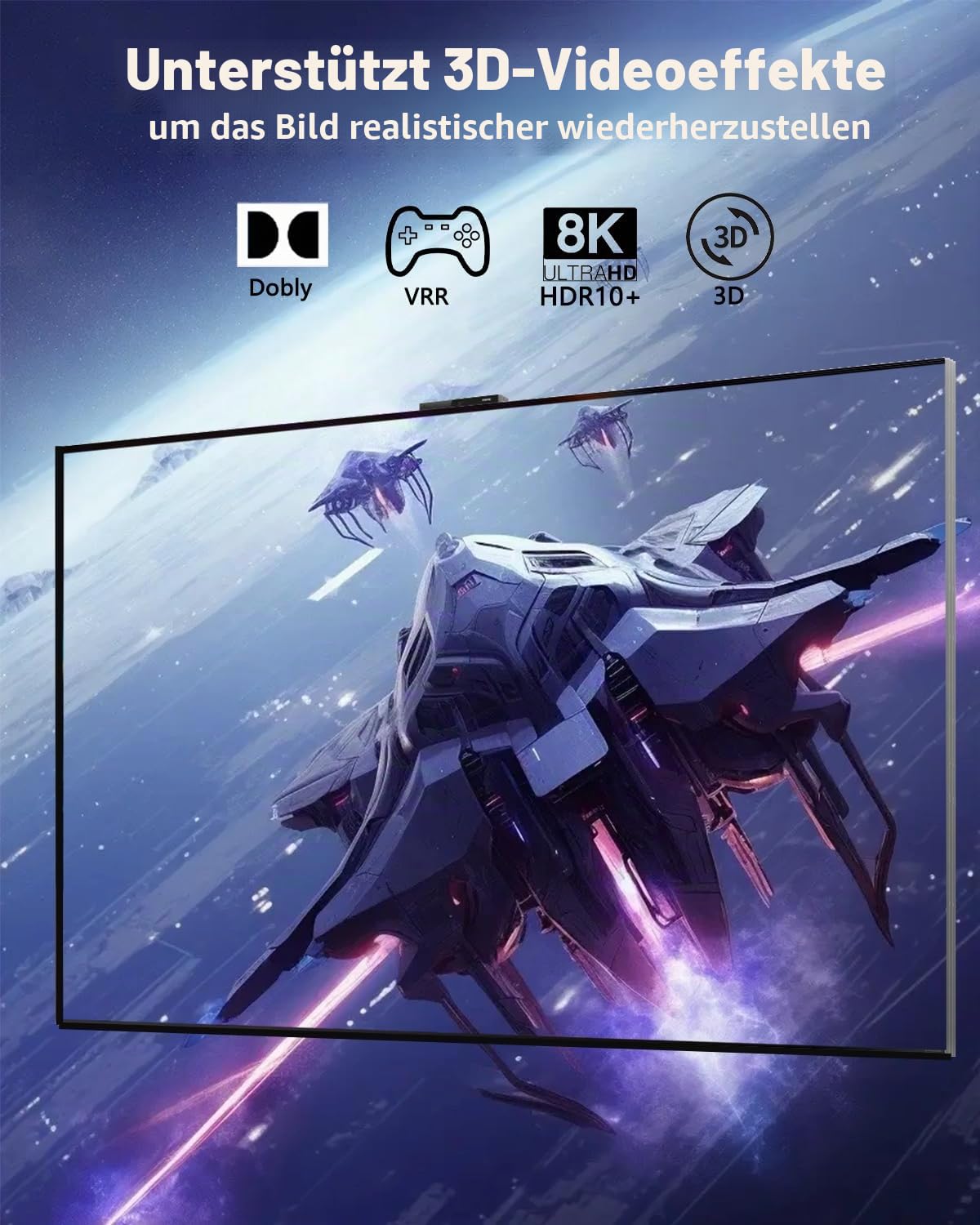 HDMI Switch 4K 240Hz - New Upgrade 5 in 1 Out 8K@60Hz 4K@240Hz 4K@120Hz HDMI Switch mit Fernbedienung Unterstützt 3D/HDR/HDCP2.3, Kompatibel mit PS5/4 Xbox Roku Apple TV Fire Stick