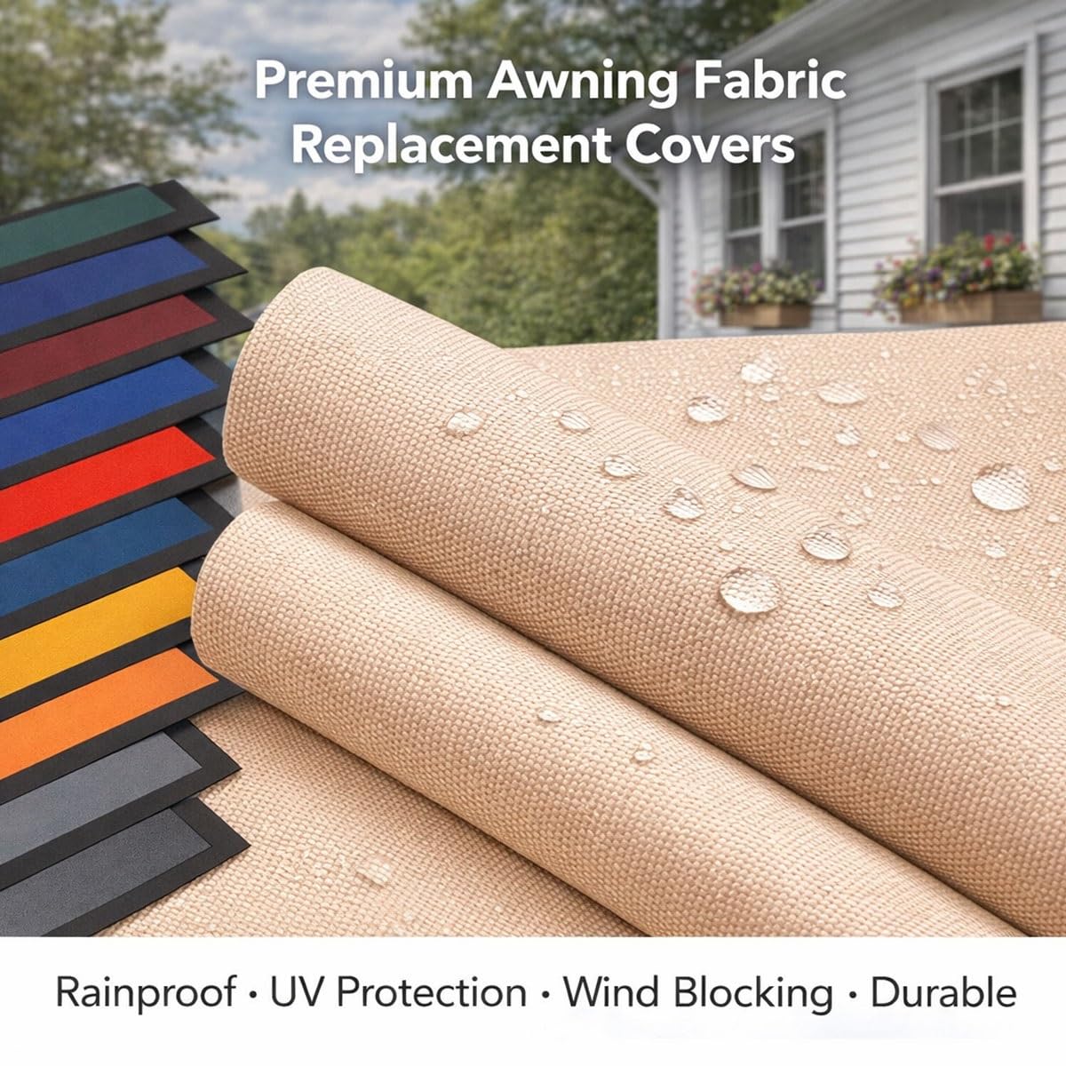 Tessuto di ricambio retrattile con mantovana da 2 m, 2,5 m, 3,5 m, 5 m, tela per patio e giardino (200 x 150 cm)