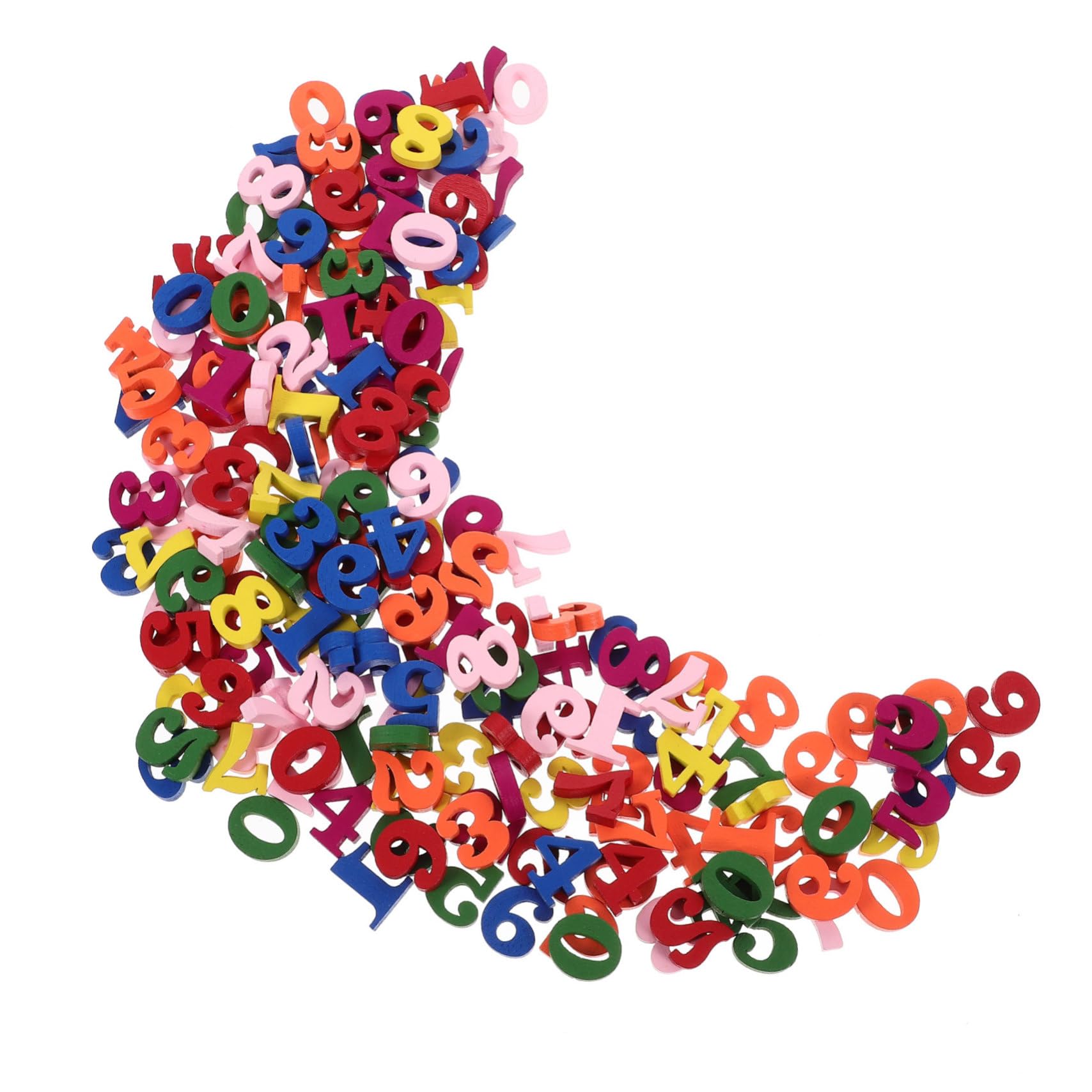 Totority Number Sign 200pcs Wooden Numbers for Decor Home and Party Wood Craft Decorations