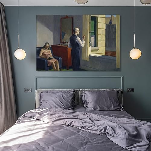 WurBu Edward Hopper Paintings (Western Motel) Pósteres De Impresión De Arte De Pared, Lienzo De Pergamino, Pintura, Imagen, Sala De Estar, Decoración Del Hogar, 16 X 24 Pulgadas (15.7 X 23.6