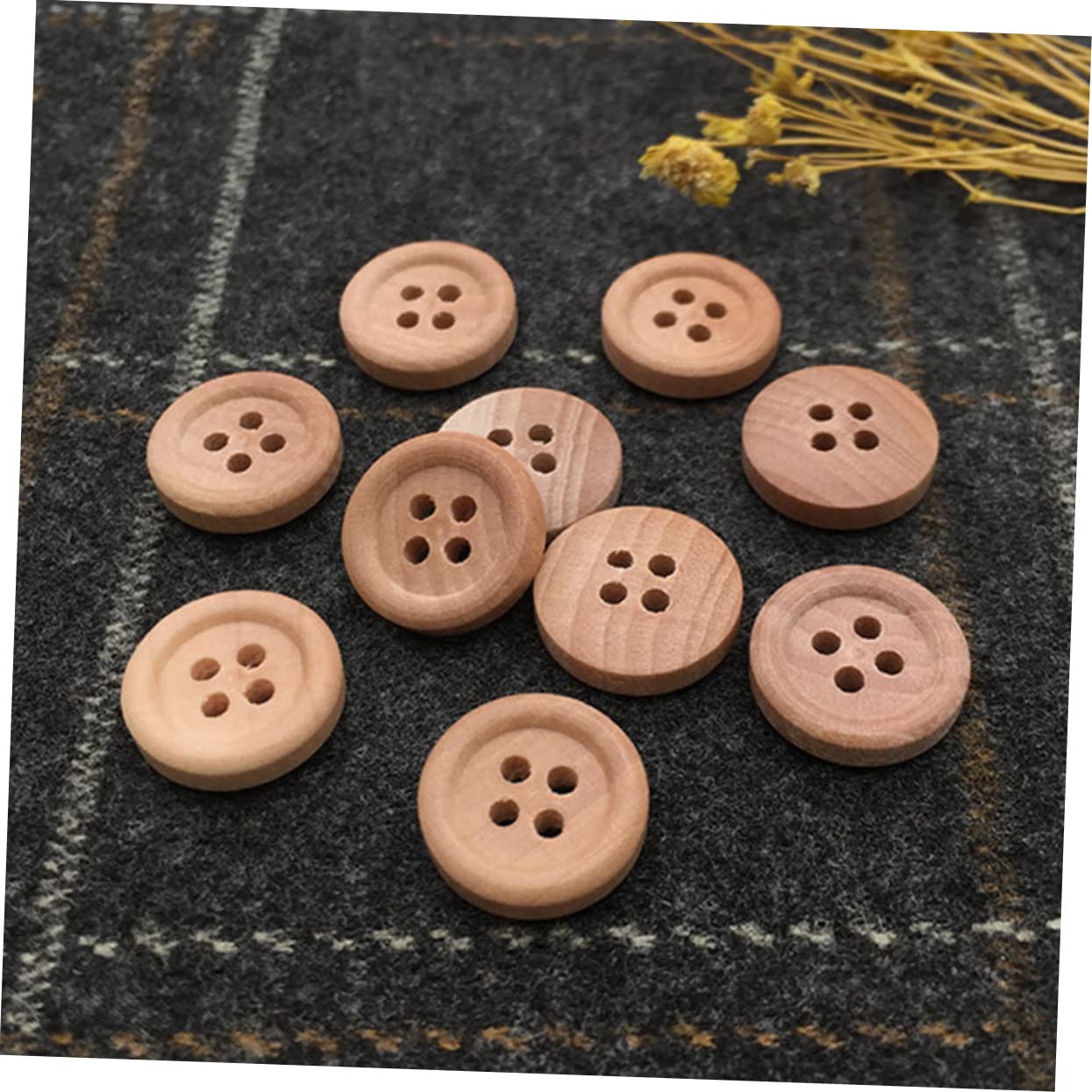 Guziki z żywicy do rękodzieła, 50 szt. Kolorowych guzików dziennika Drewniane guziki Retro Decor Buttons