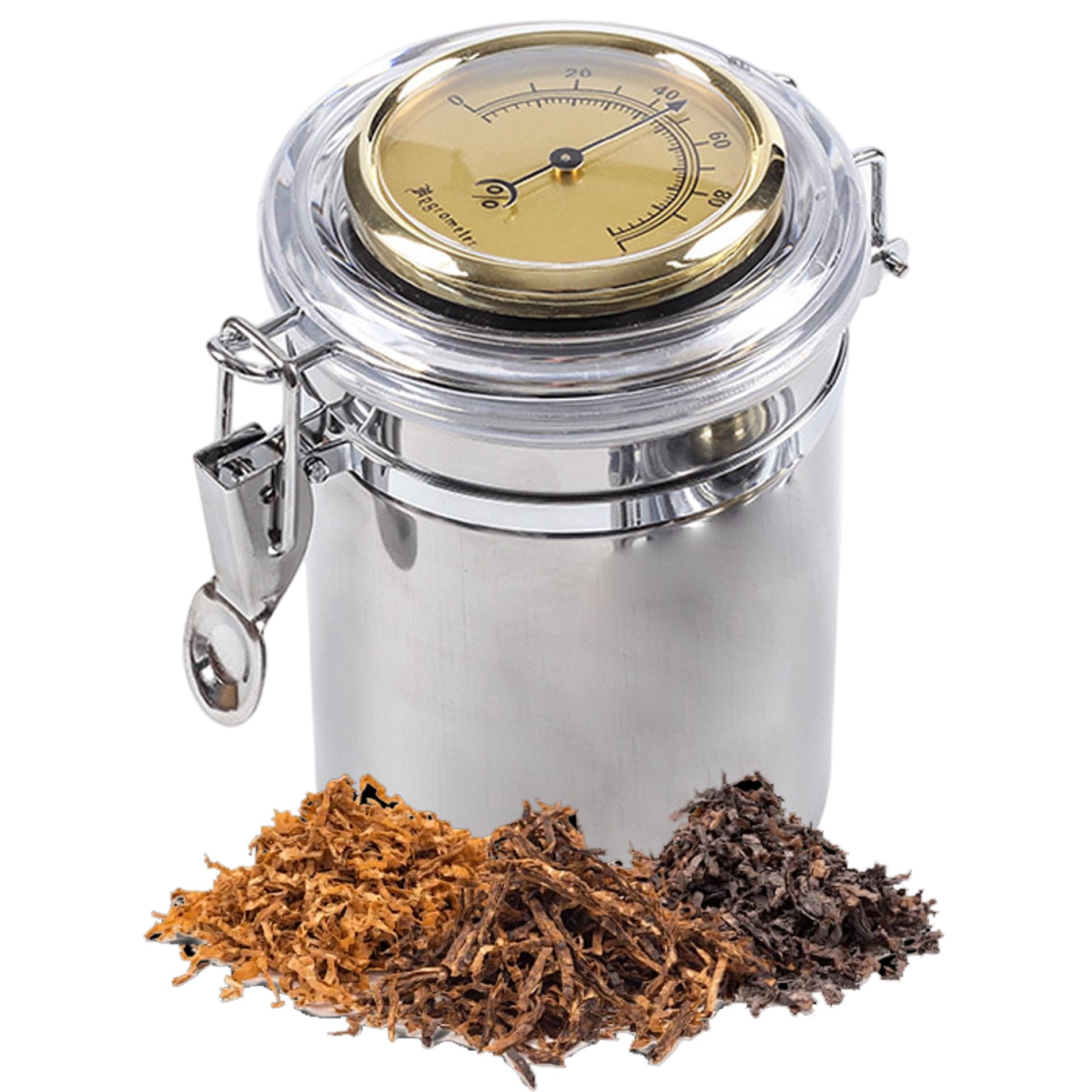 Cigar Humidor, Pipe Tobacco Storage Jar, Stainless Steel Cigar Humidor with  Hygrometer & Humidifier, Portable Airtight Tobacco Tin with Lock, Tin :  Amazon.ie: Health & Household