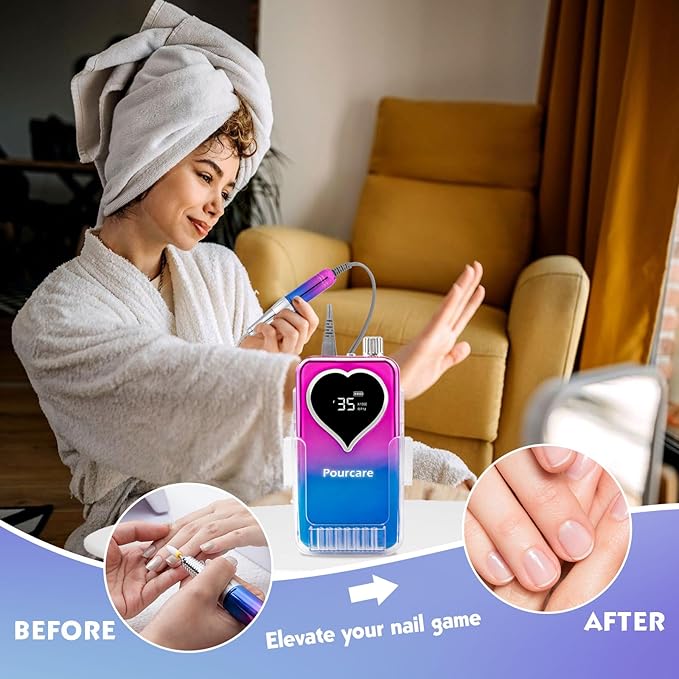 Taladro de Uñas Recargable 35000RPM con 6 Accesorios y Batería miniatura 2
