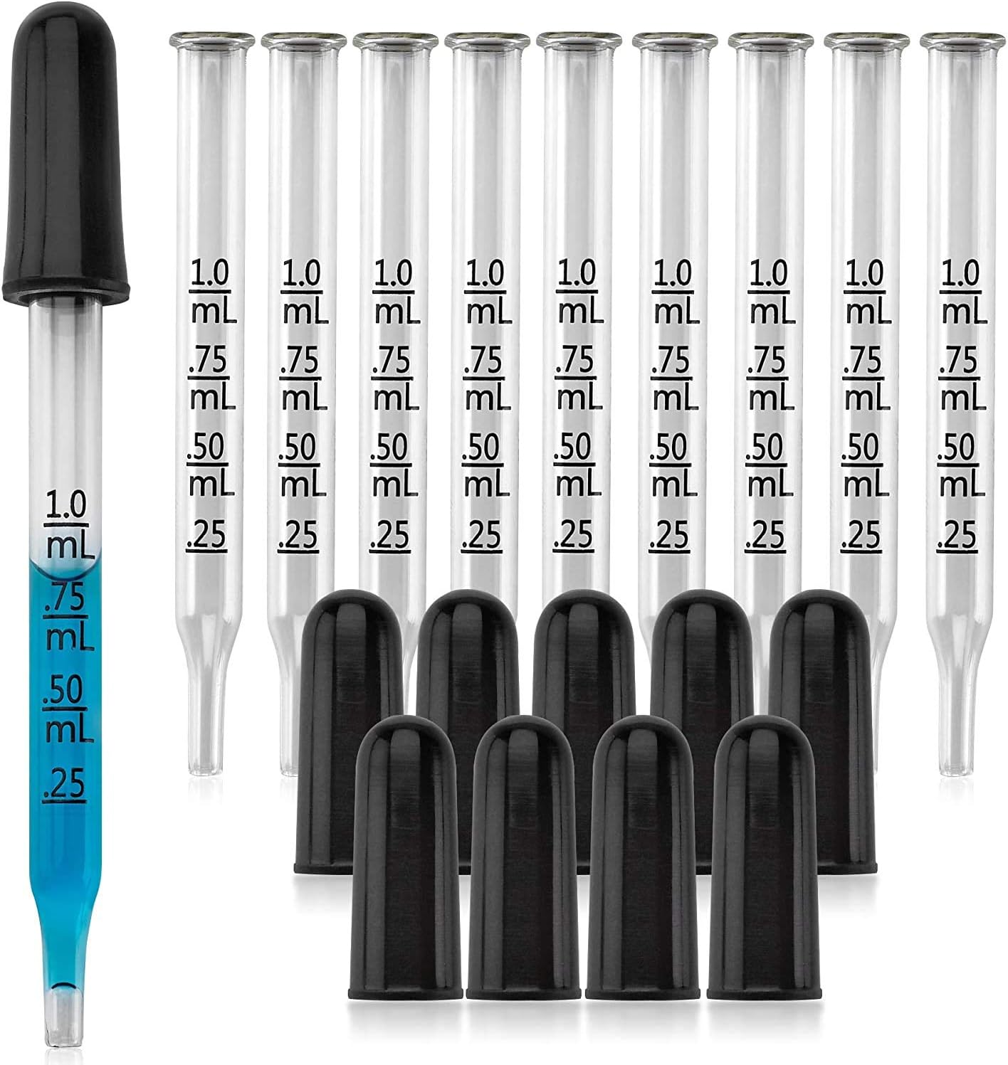 Exсluѕіvе Sресіаl Glass Medicine Dropper - Bulk Pack of 20, Straight-Tip Calibrated 1 ml Capacity Black Rubber Head Pipette Droppers with Highly-Functional Suction That Hold Fluids Medicines and Essential Oils Blасk Frіdау - 80% оƒƒ Glass Medicine Dropper - Bulk Pack of 20, Straight-Tip Calibrated 1 ml Capacity Black Rubber Head Pipette Droppers with Highly-Functional Suction That Hold Fluids Medicines and Essential Oils
