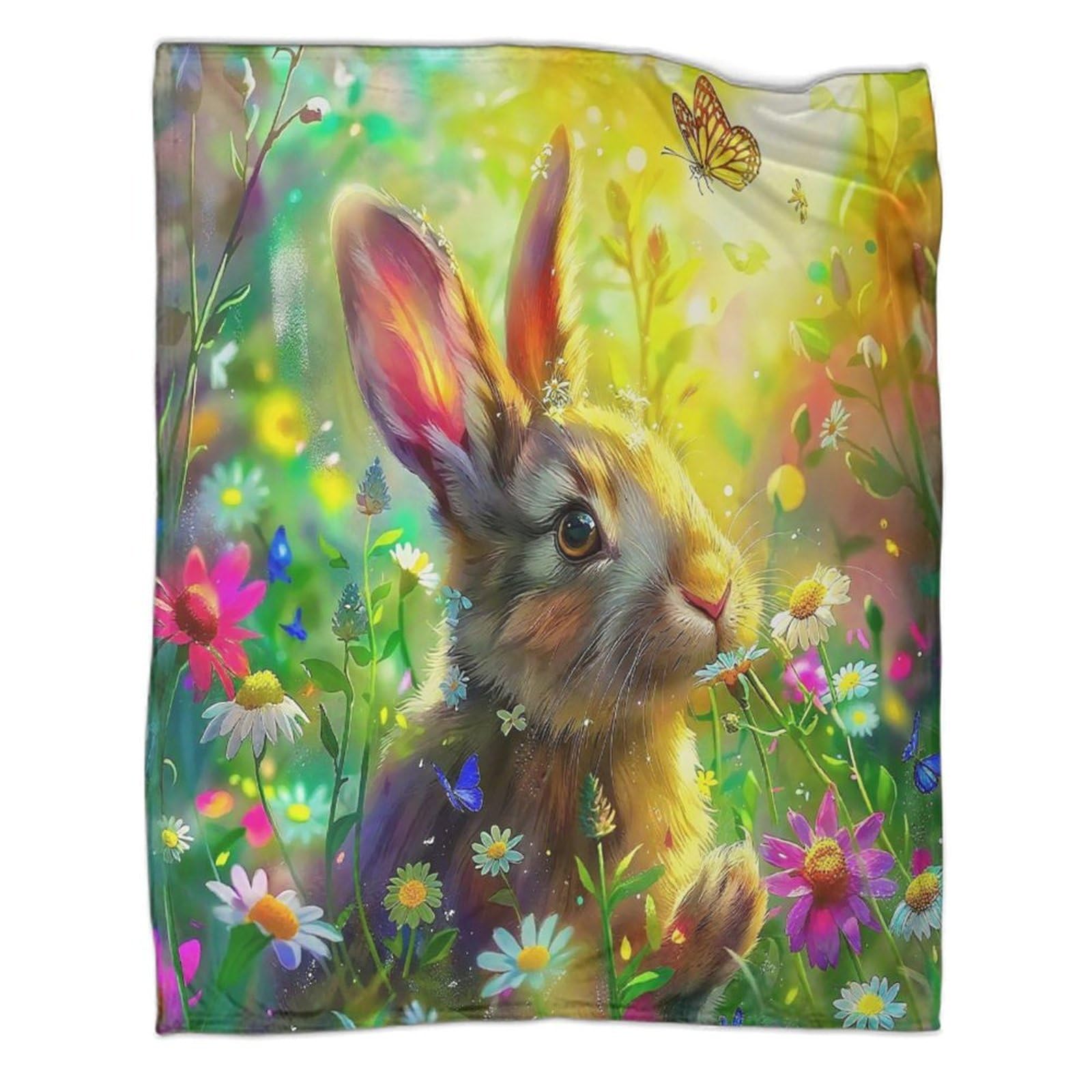 Couverture flanelle légère 180x200 contre les nuits agitées : douceur 3D lapin pour lit enfant