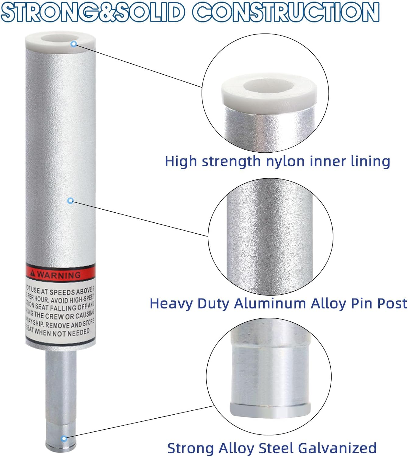 3/4" Boat Seat Pin Post,Marine Boat Seat Pedestal Base Post for Mounting Boat Seat,Boat Seat Pedestal Post Lock-in Aluminum Boat Seat Extension Post Pole for Marine Pontoon Boat Fishing Boat Bass Boat
