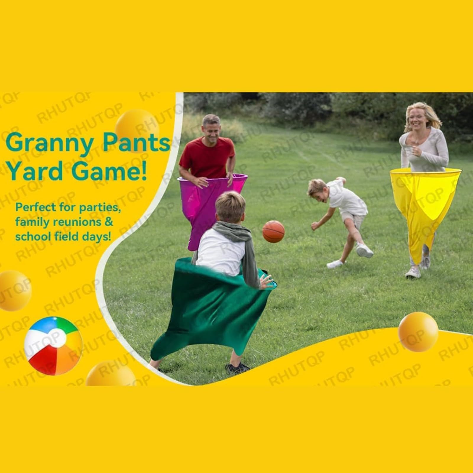 Duże zestawy spodni dla babci do gier ogrodowych, spodnie Freaky Party Games, spodnie z piłkami do zaznaczania i pompką, do zabawy na świeżym powietrzu, gry rodzinne, zestawy do gier na świeżym