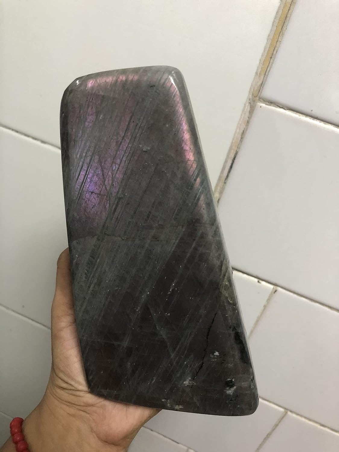 Labradorite Stone Freeform Spectrolite Stone for home decoration (Light blue)