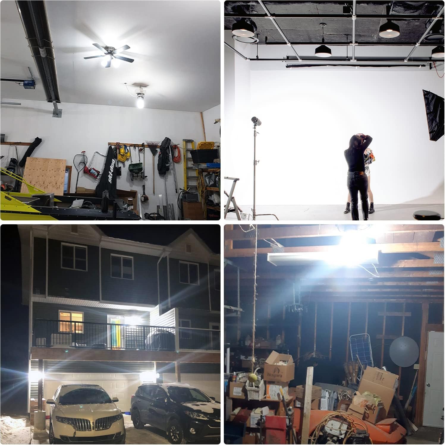 NS 600W Equivalent LED Corn Light Bulbs, 60W LED Light Bulb 7530LM, 6000K Daylight White, E26 Base, ETL Listed, 100-220V AC, High Brightness Energy Saving LED Bulb for Garage, Workshop, Warehouse