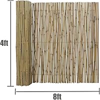 Vista 6 de Cerca de bambú de 4 pies de alto x 8 pies de largo x 0.7 pulgadas de profundidad, rollos de valla de bambú natural, cercado de privacidad ecológico