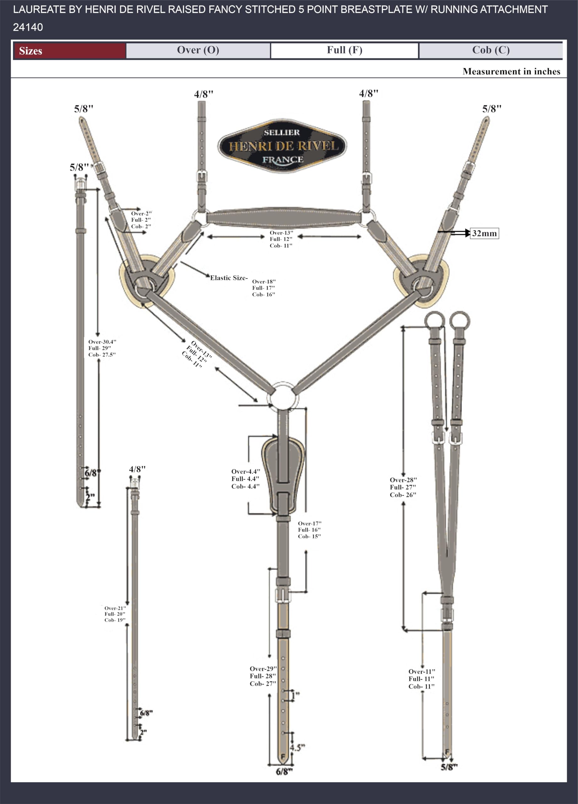 Vespucci Breastplate w/Run Martingale Cob Brown