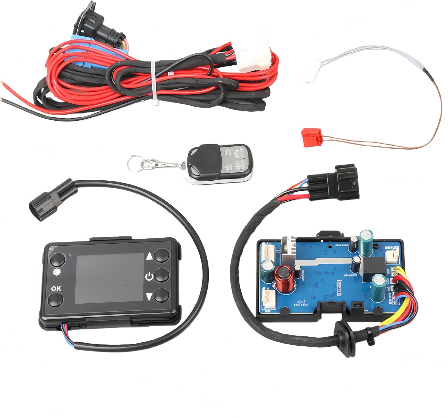 Diesel Heater Controller Upgrade with LCD Display & Remote Control - Multi-Function Control Board for 12V/24V Cars, Trucks Diesel Parking Heater