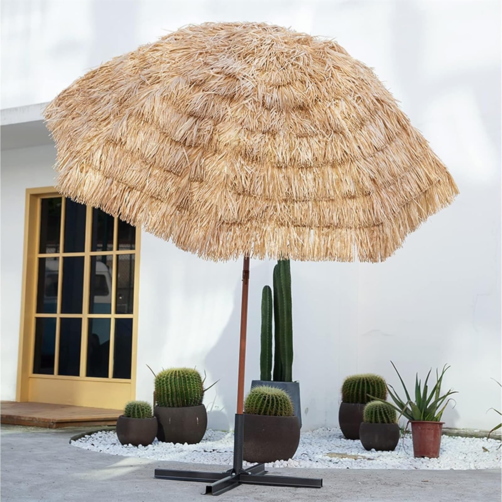 Parasol Tarasowy Parasol Ze Strzechy Słomy Z Tkaniną Odporną Na Słońce Parasole Plażowe Zewnątrz