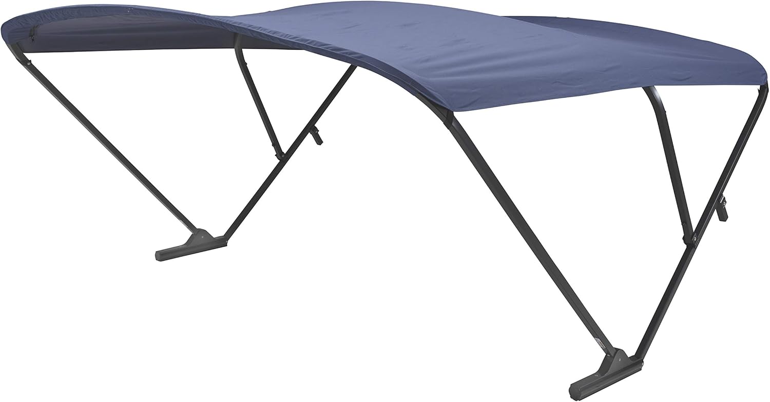 Power Pontoon Bimini Top - Black Anodized Frame, Navy Fabric