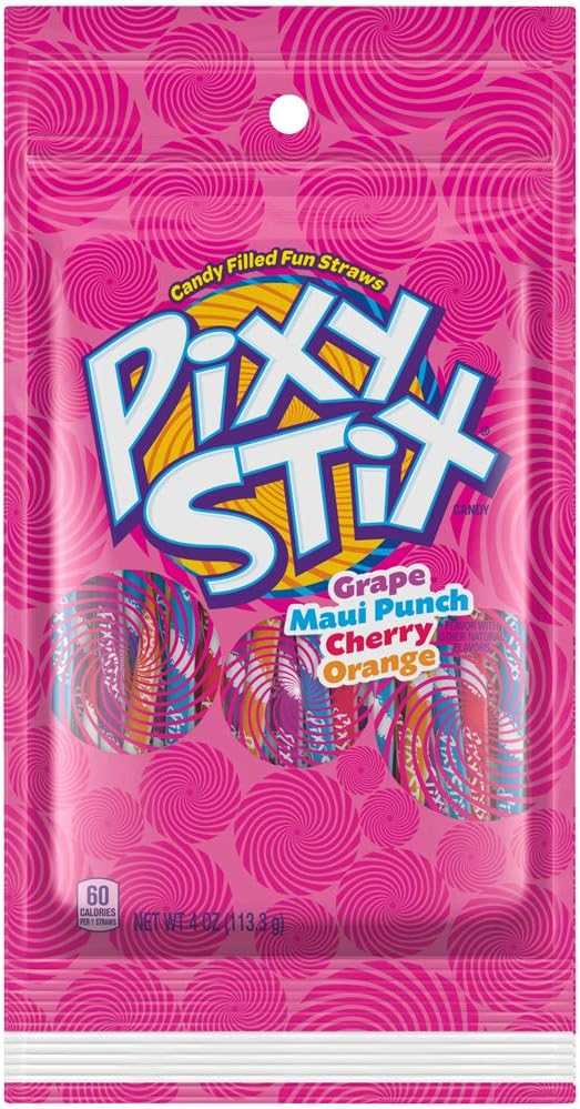Pixy Stix Candy Filled Fun Straws, 4 Ounce, Pack of 12