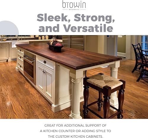 Miniatura 6 de Columnas de gabinete talladas de madera acanalada de 35 12 pulgadas de alto, 3 12 pulgadas de ancho, 3 12 pulgadas de ancho, 2 piezas de repuesto