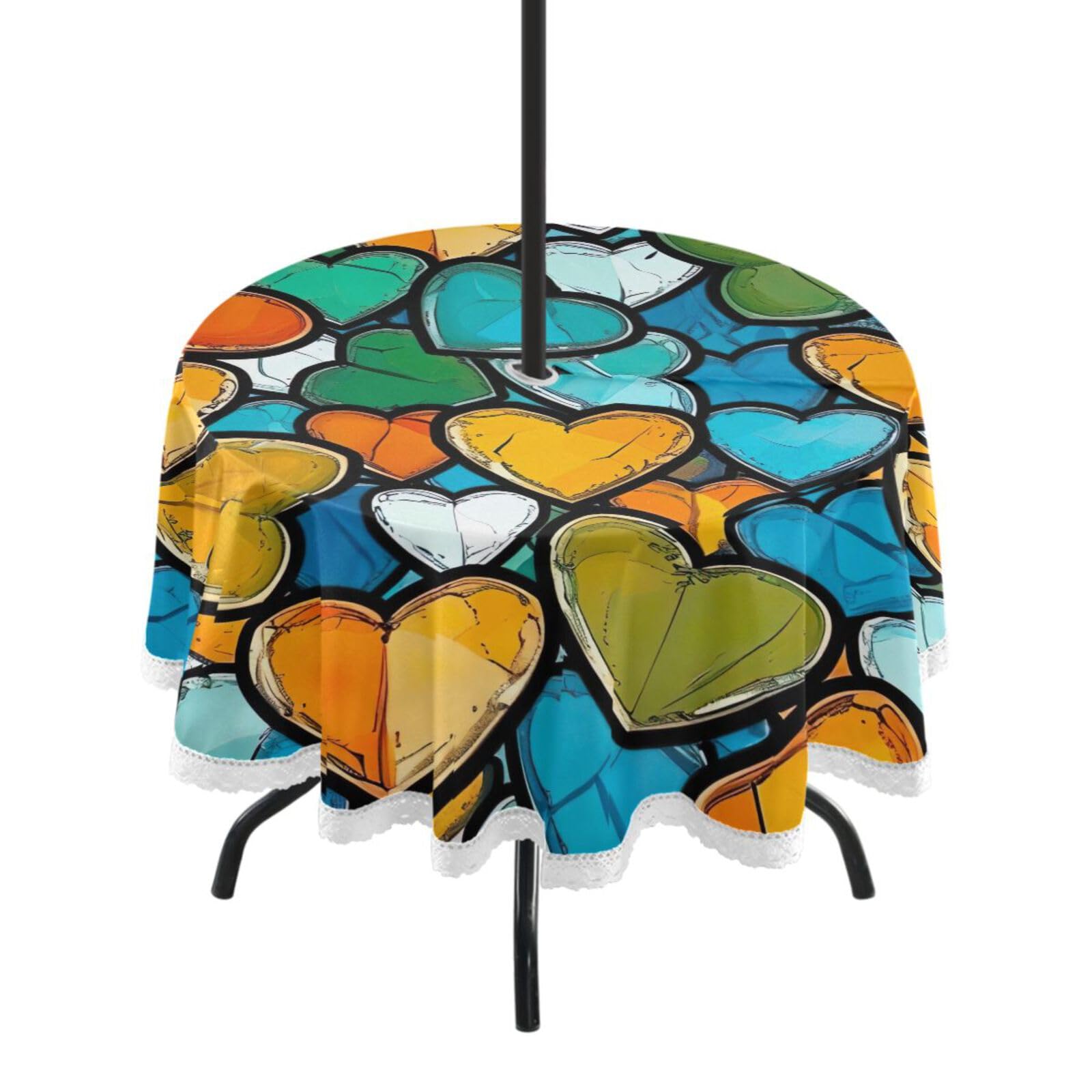 Tovaglia Rotonda Xigua 150cm Impermeabile - Con Foro Ombrello, Per