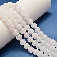 Vista 159 de 200 cuentas redondas y sueltas de cristal de cuarzo gris natural de 0.32 pulgadas (8 mm) para joyería y manualidades