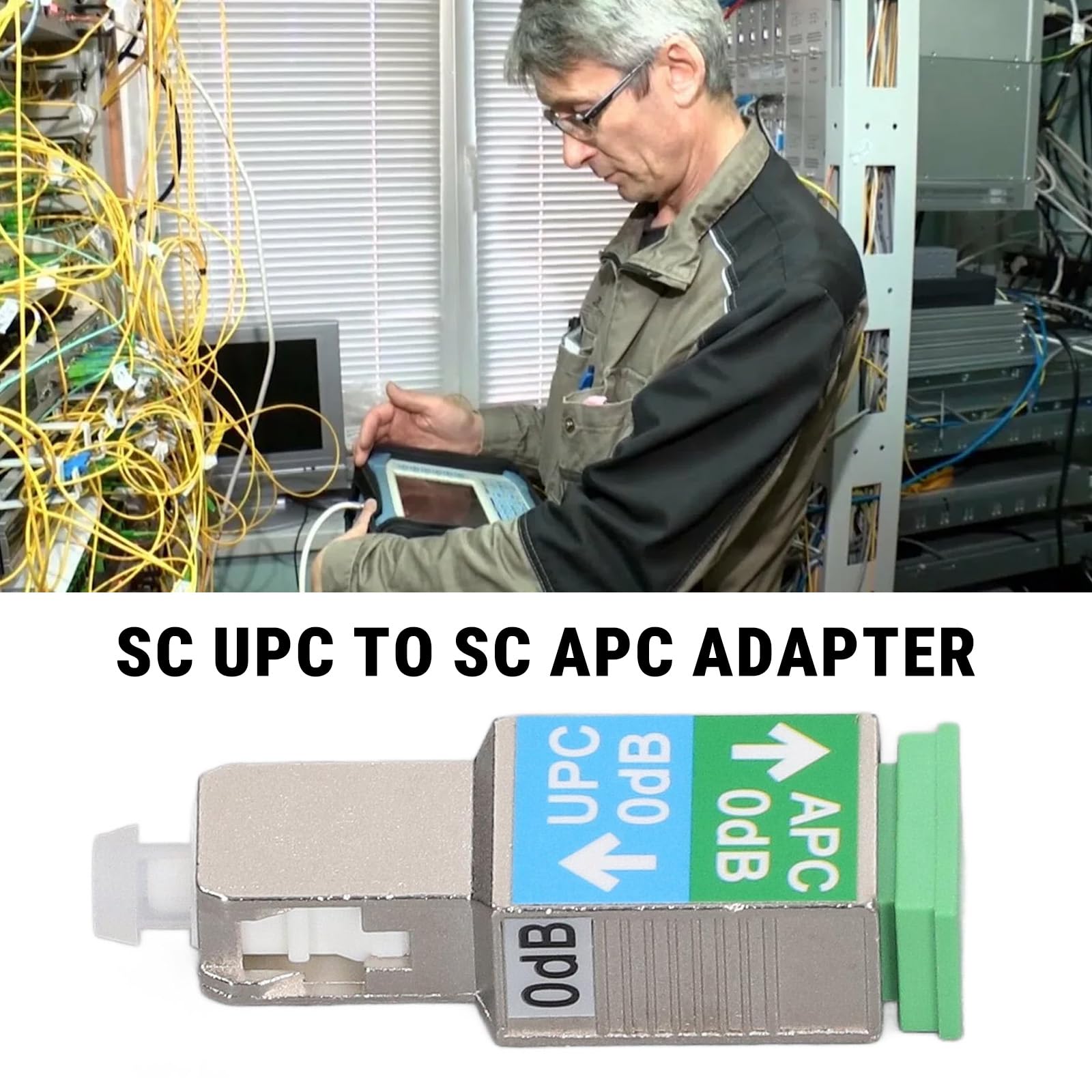 Adattatore per Fibra Ottica, Attenuatore per SC, Adattatore SC-UPC Maschio a Femmina da 1200 Nm a 1600 Nm, Connettore per Fibra Ottica Ibrida per