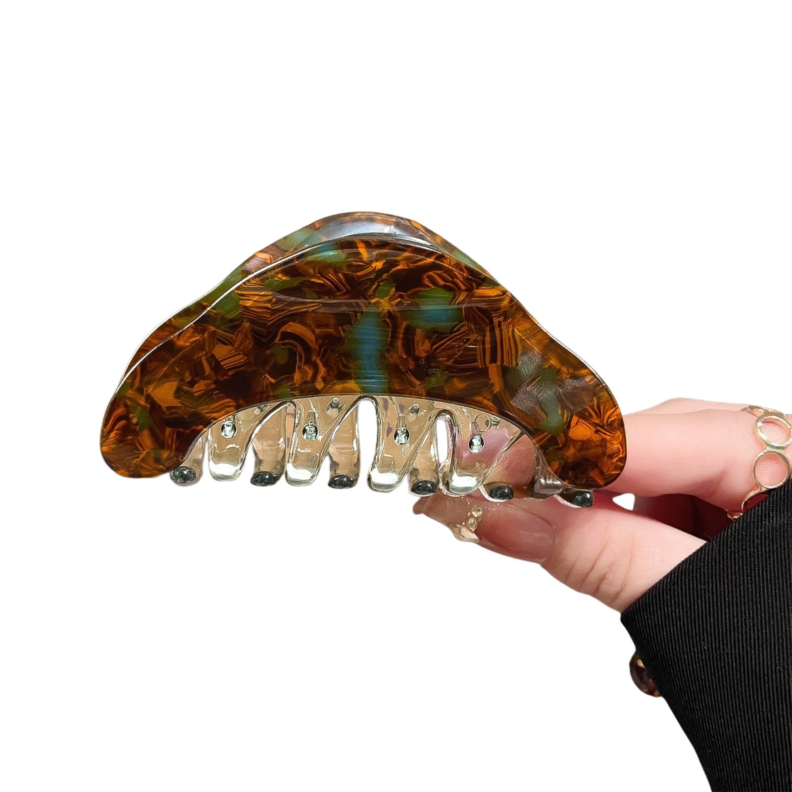 YUXITA Elegant Amber Triangular Hair Clip with Shimmering Color Elegant Hair Styling Accessories For Women Updos Buns