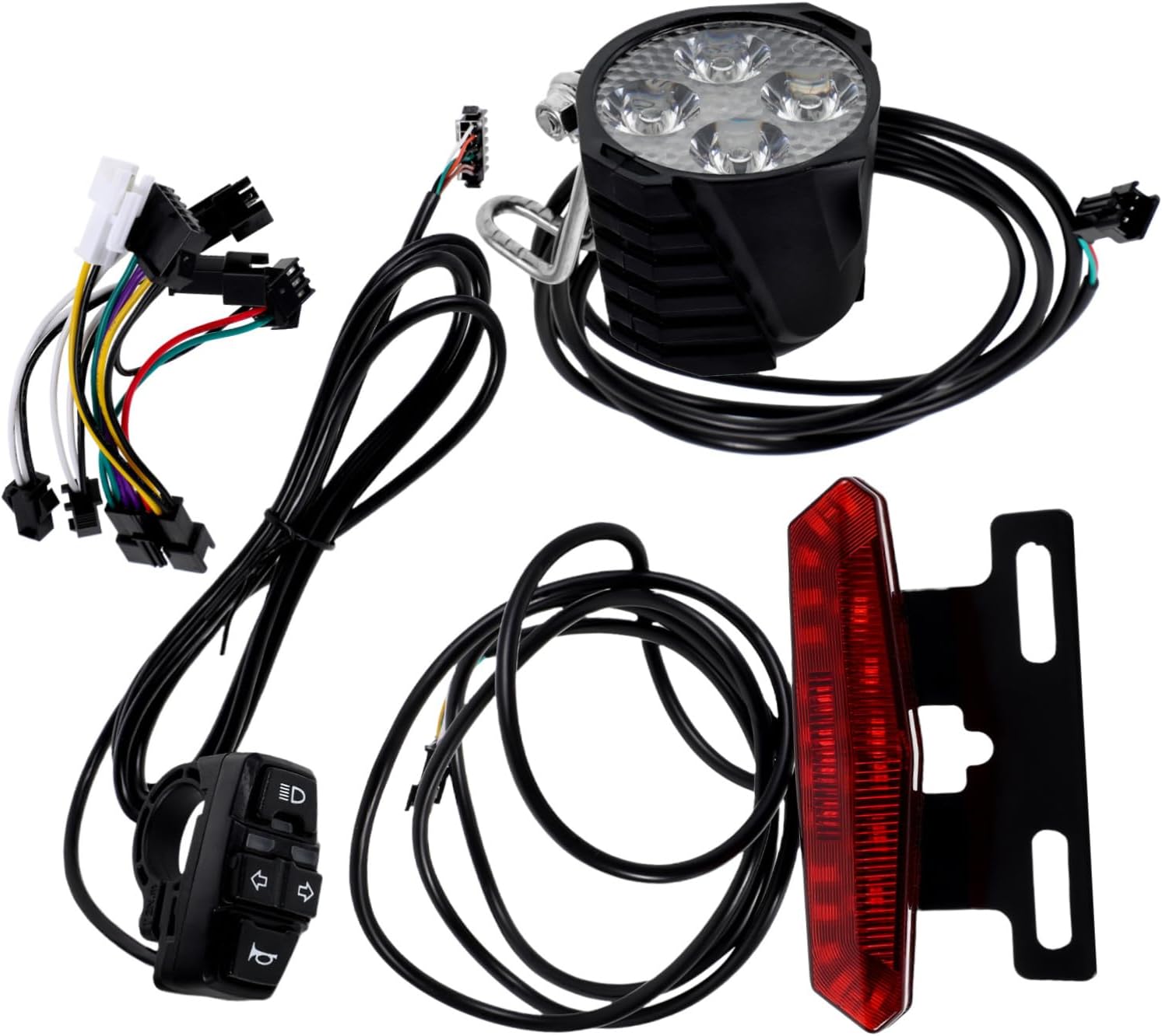 Complete Bike Lighting Kit Led Tail Lights Turn Signals Horn Brake Light Easy Install for Electric Bicycles