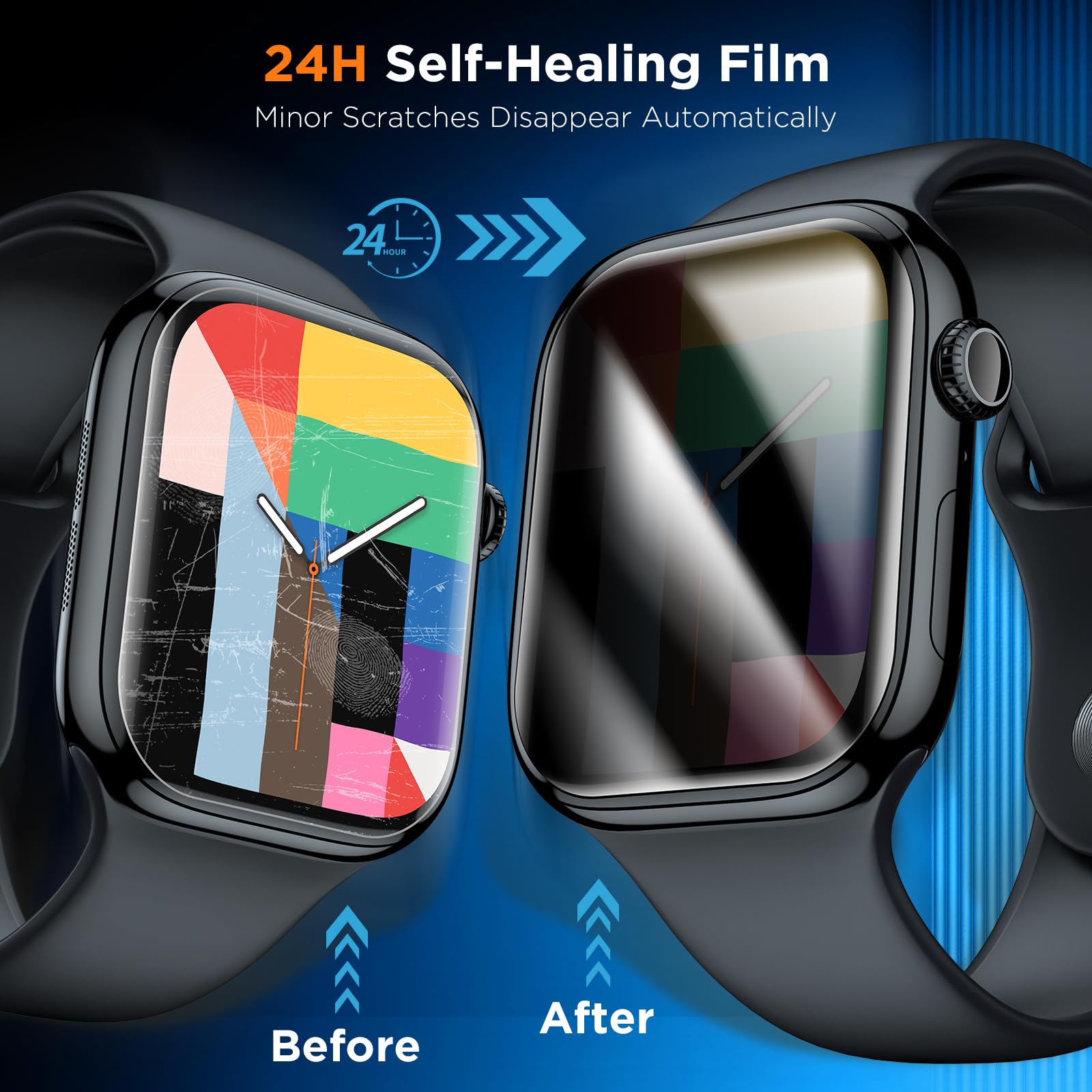 LK 4 sztuki folii ochronnej do Apple Watch Series 11/10, 42 mm, ochrona ekranu o wysokiej rozdzielczości, bez pęcherzyków powietrza, elastyczna folia TPU, łatwa do nałożenia, ultra cienka folia na