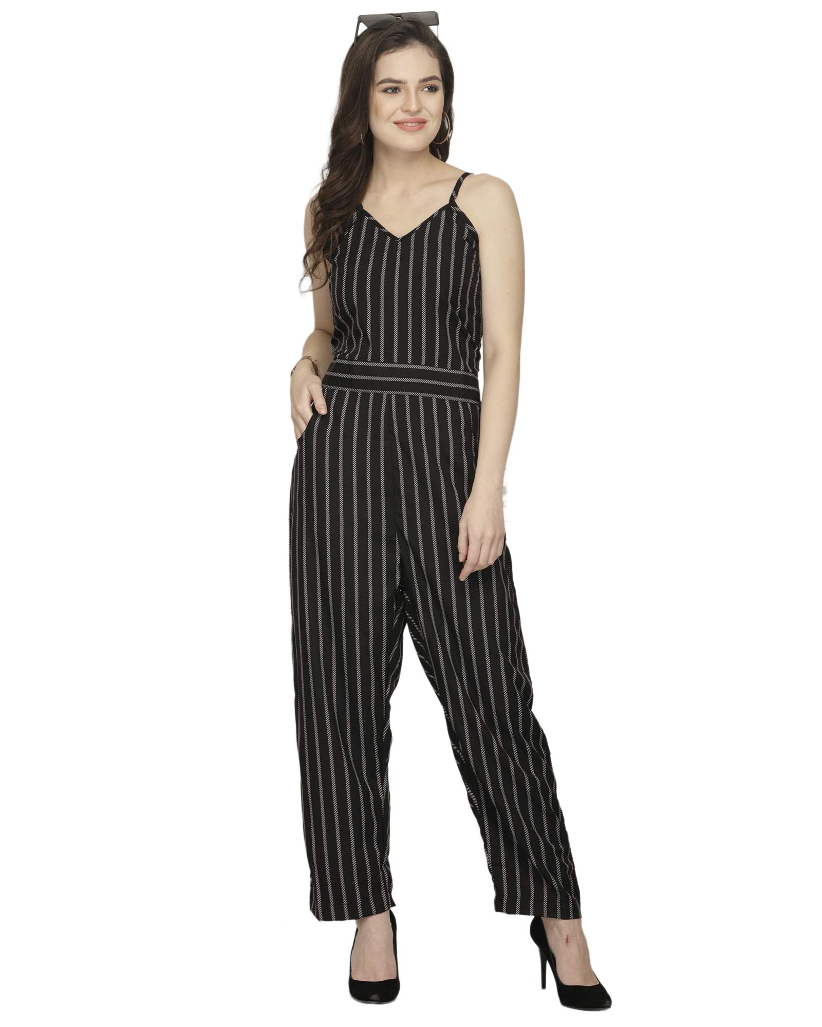 sayesha Black Stripes Crepe Jumpsuit-picture-10